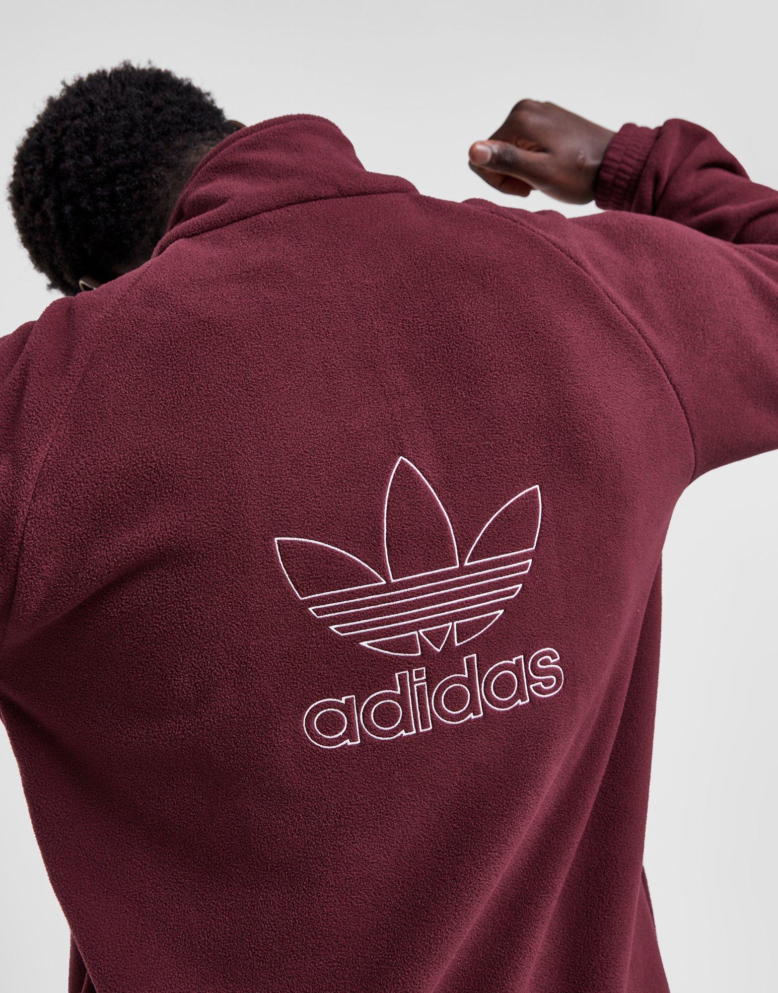 adidas Originals Next chest logo 1/2 zip sweatshirt in multi beige