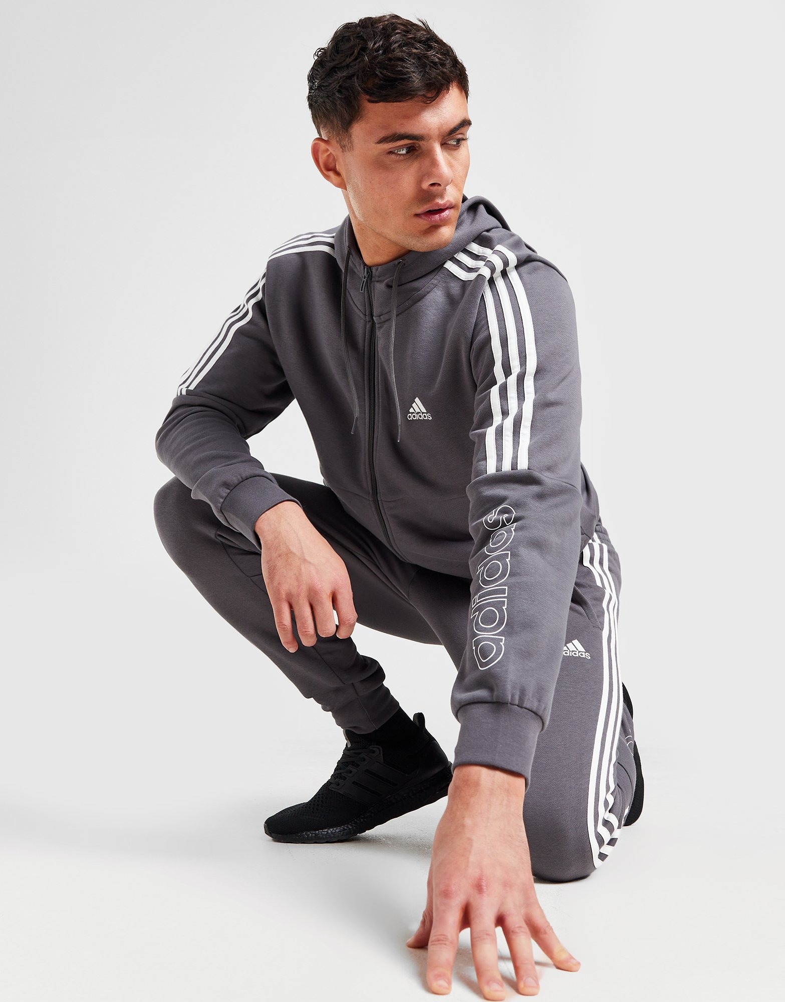 Grey adidas Badge of Sport Linear Tracksuit - JD Sports Global
