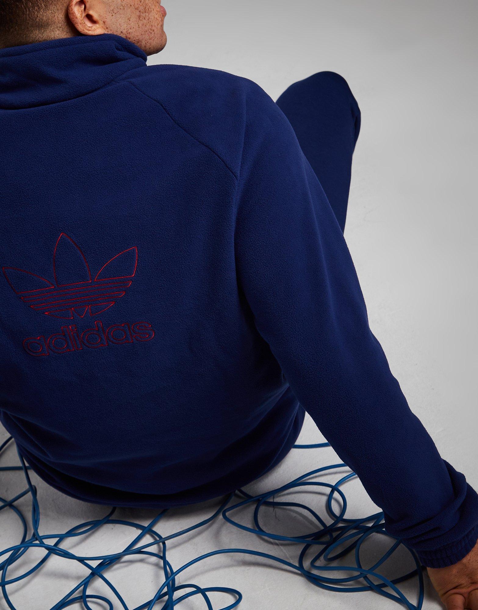 Blue adidas Originals Polar Fleece 1/2 Zip Sweatshirt - JD Sports