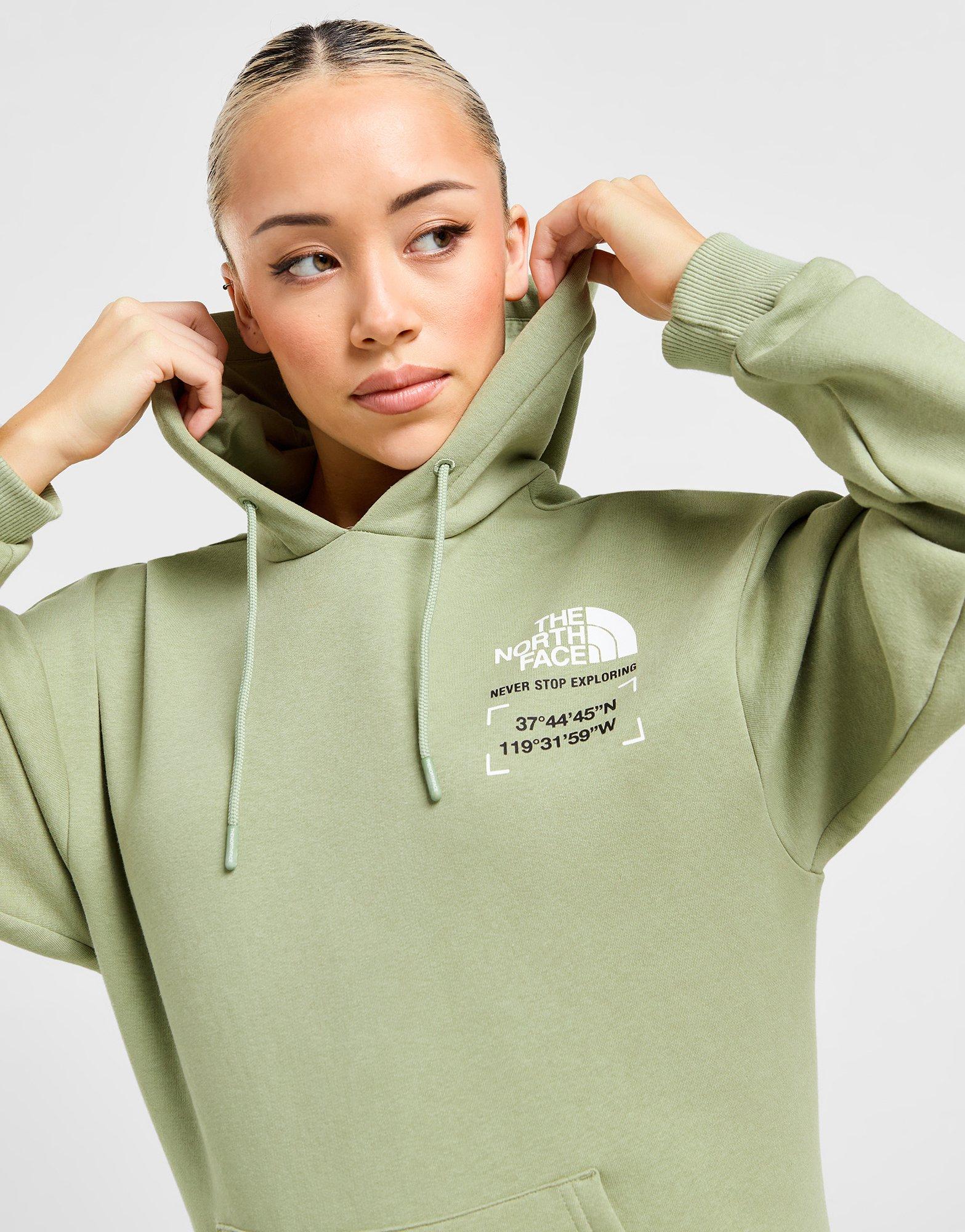 Womens green north clearance face hoodie