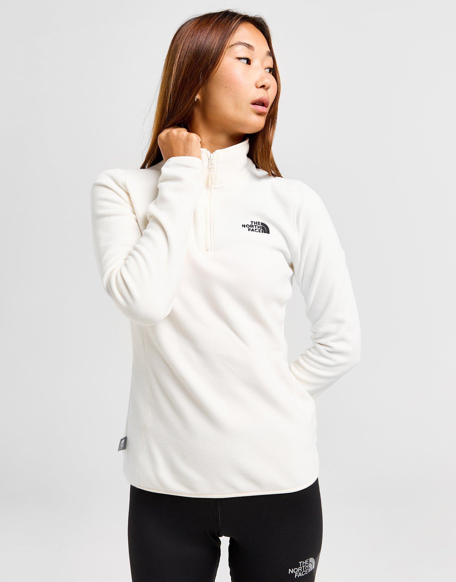 White The North Face Glacier 1/2 Zip Fleece Top - JD Sports NZ