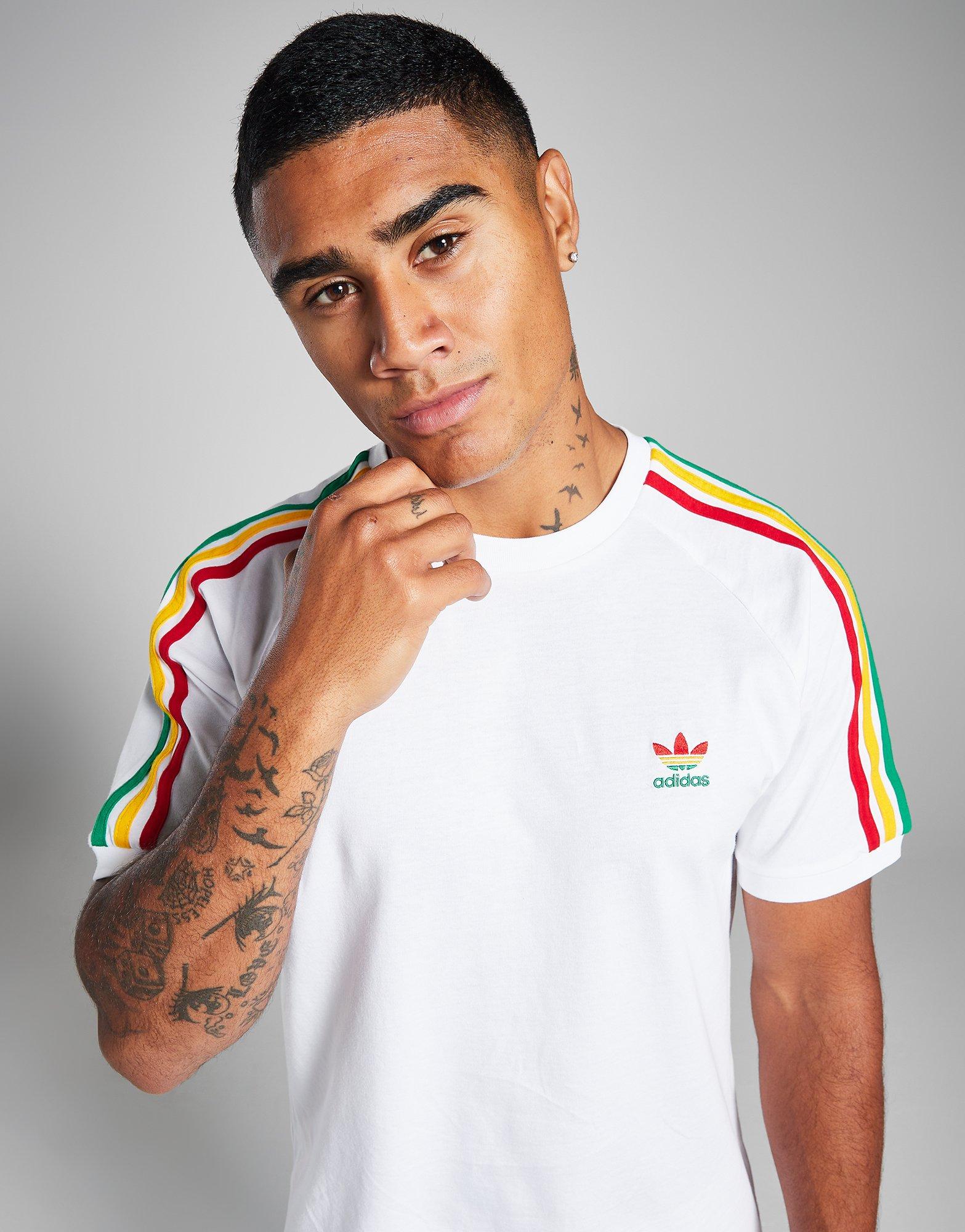 Adidas originals retro 3 stripes outlet t-shirt