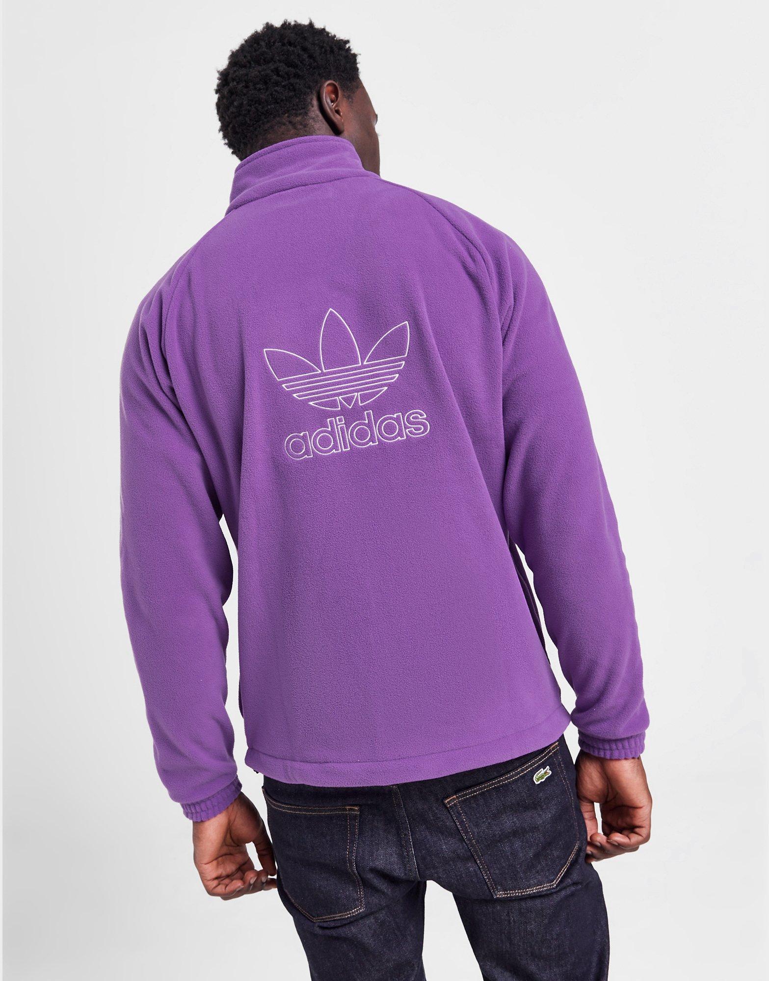 adidas Originals Next chest logo 1/2 zip sweatshirt in purple