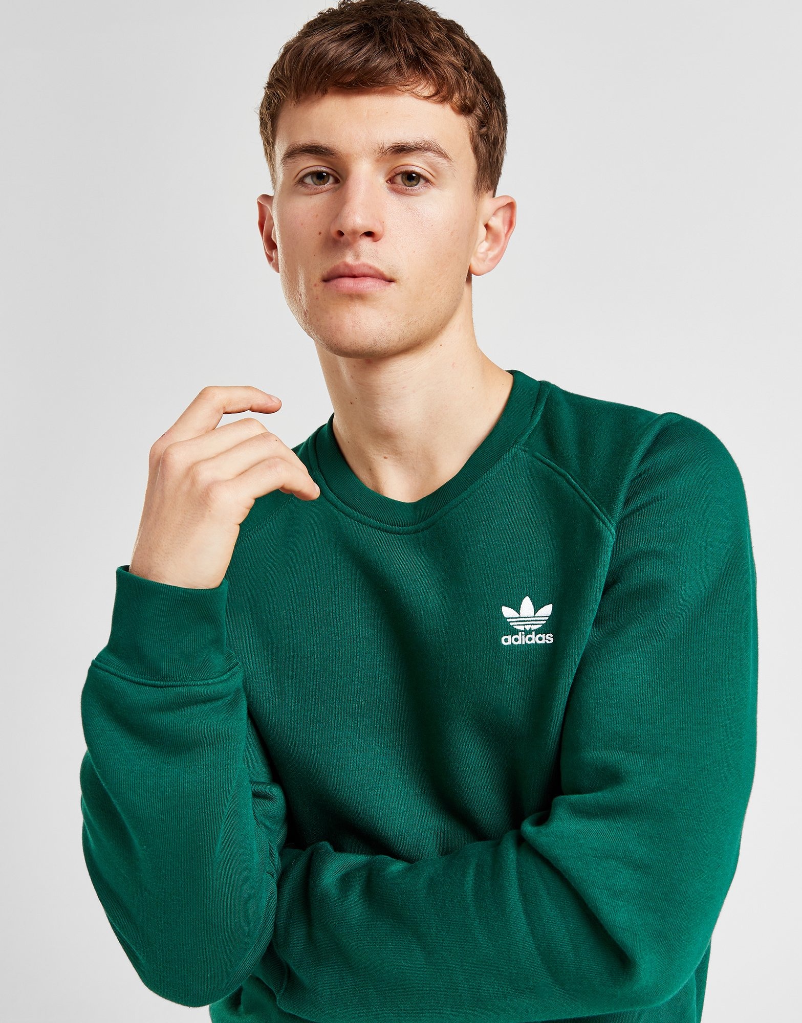 Green adidas Originals Trefoil Essential Crew Sweatshirt - JD Sports Global