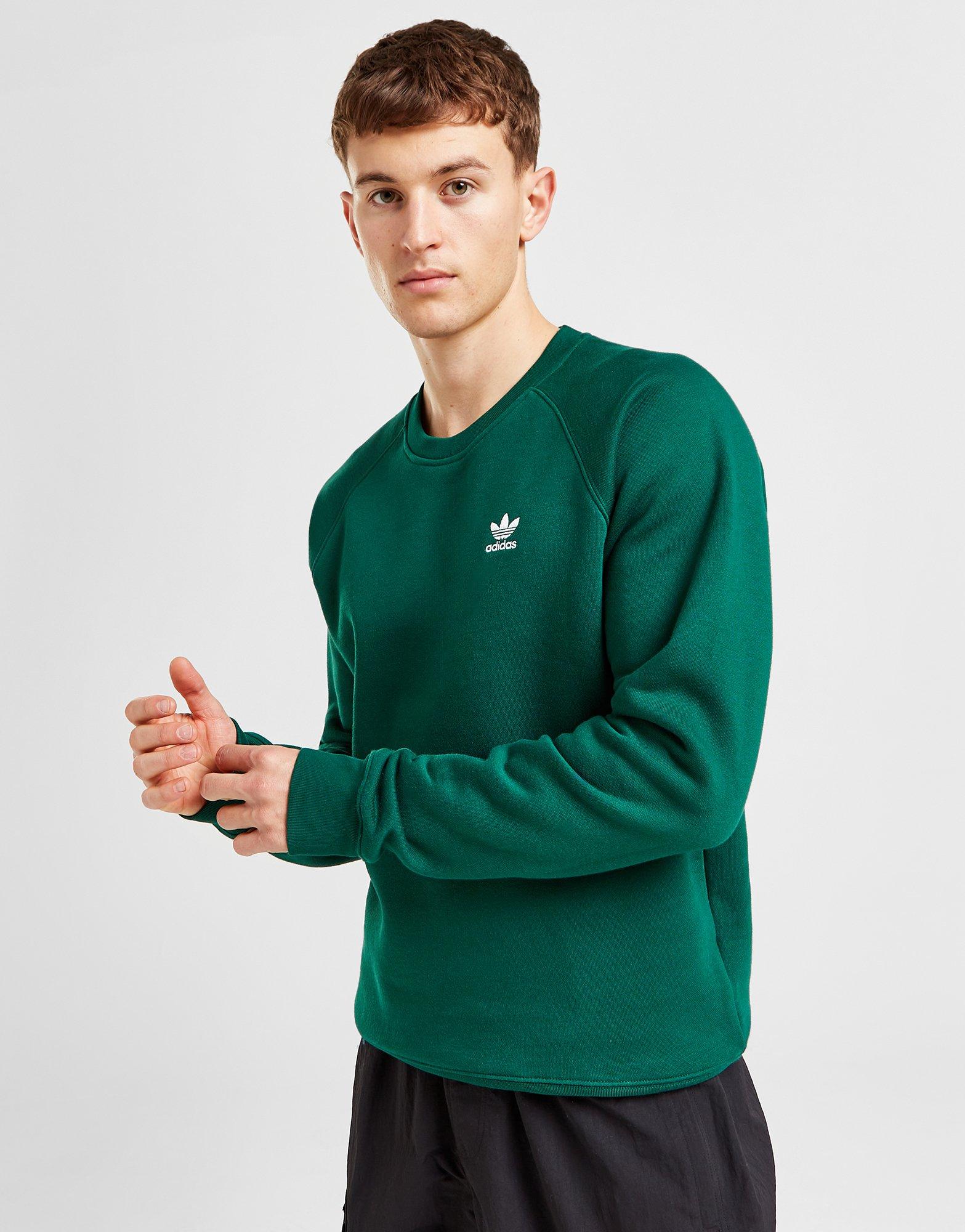 Green adidas Originals Trefoil Essential Crew Sweatshirt JD