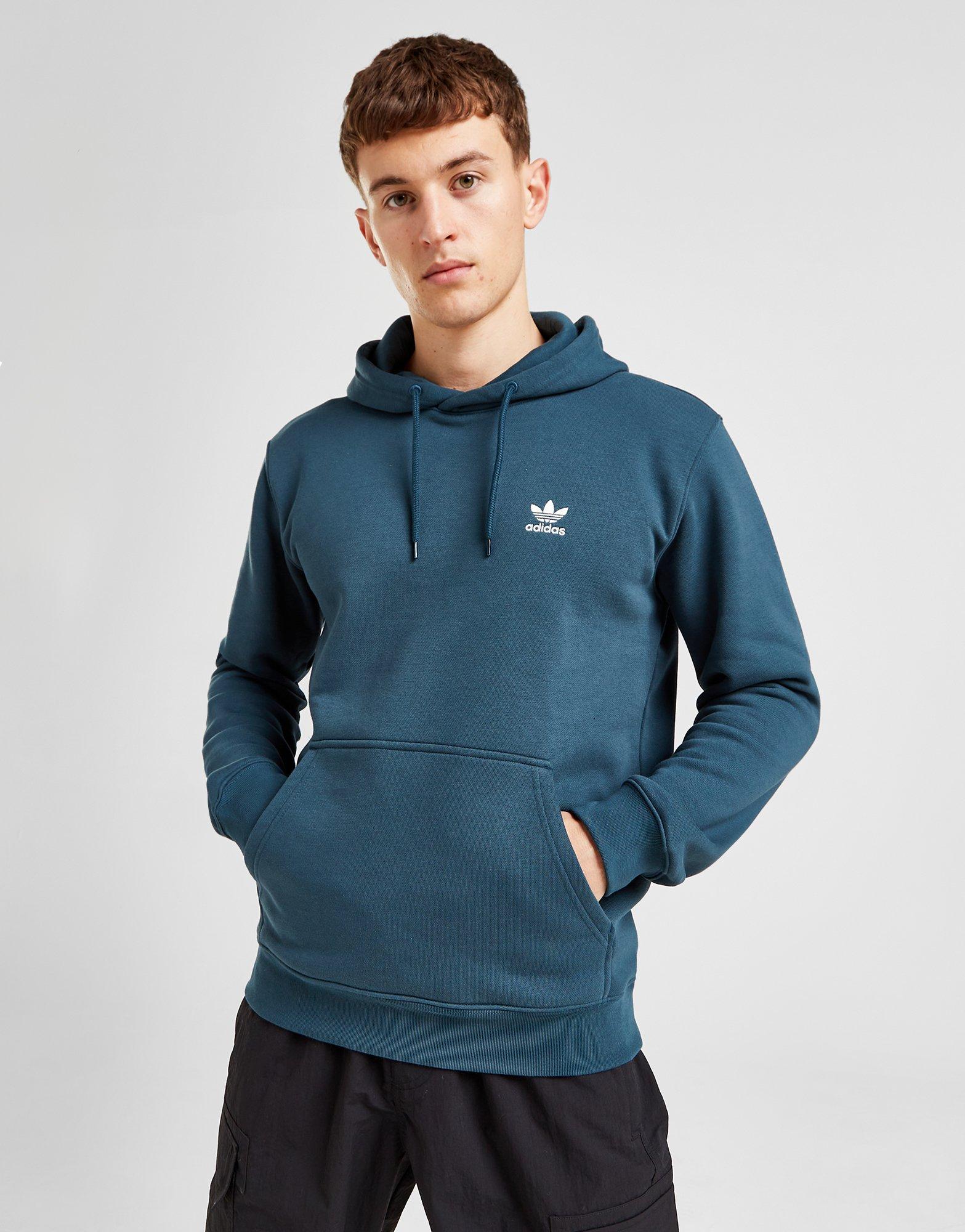 Turquoise adidas Originals Trefoil Essential Fleece Hoodie - JD