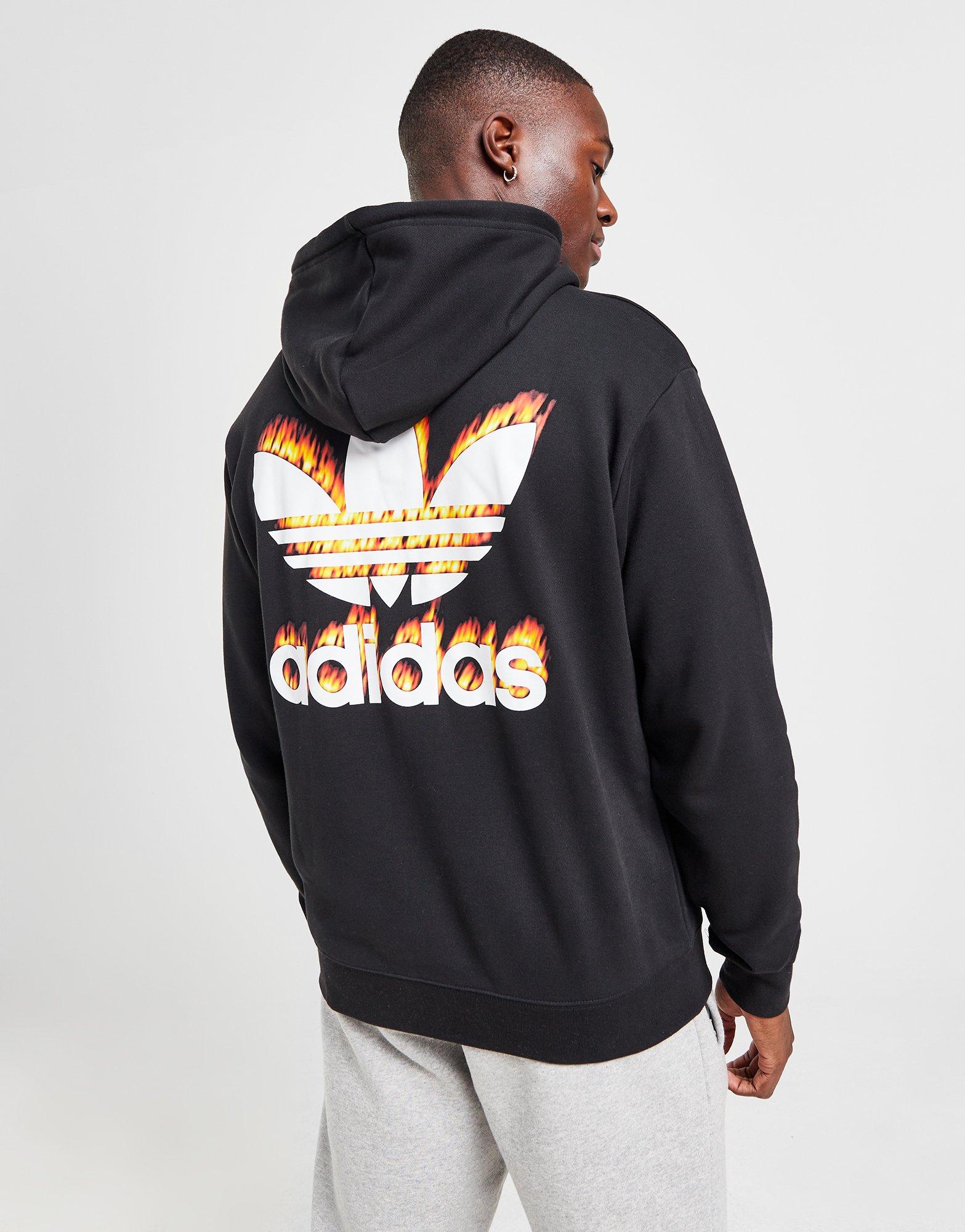 adidas Originals Sweat à Capuche Flame Homme Noir- JD Sports France