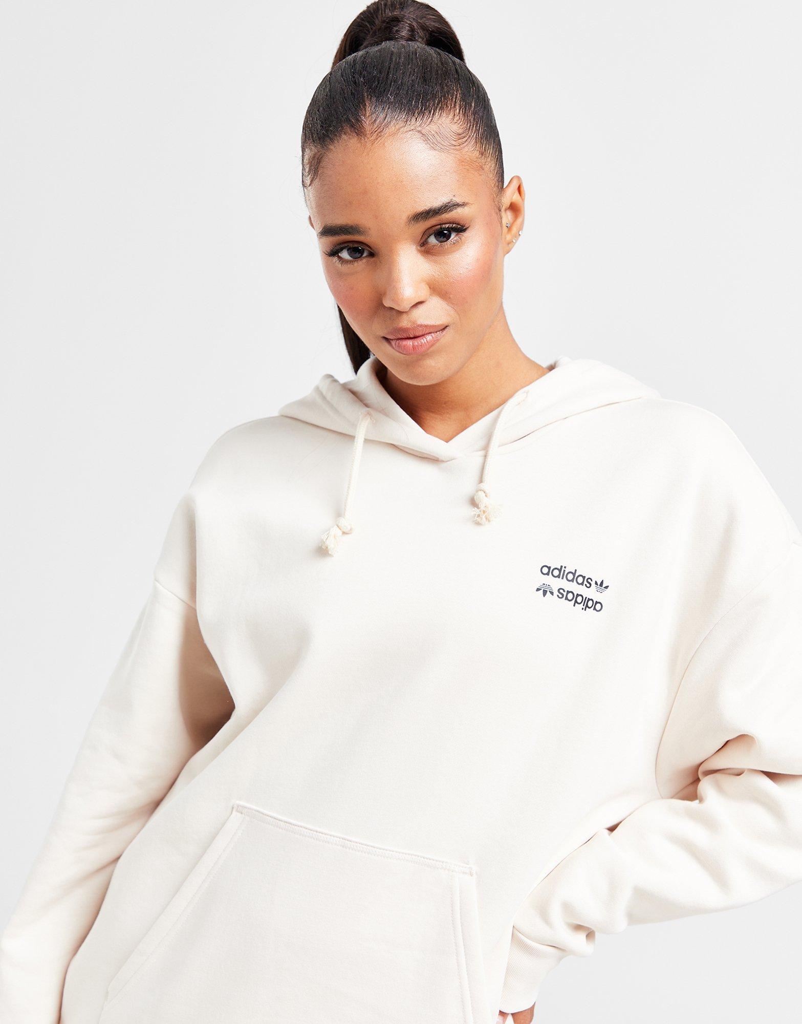 Adidas originals linear crop overhead hoodie on sale