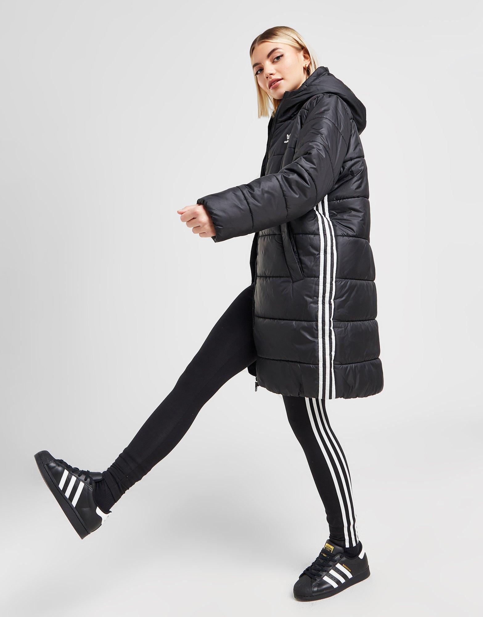 Adidas originals trefoil fur padded shop parka jacket