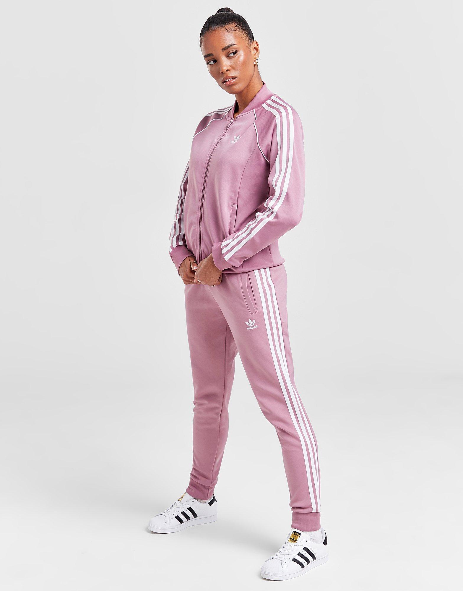 Pantalon de survêtement beige et rose Femme ADIDAS à prix dégriffé !