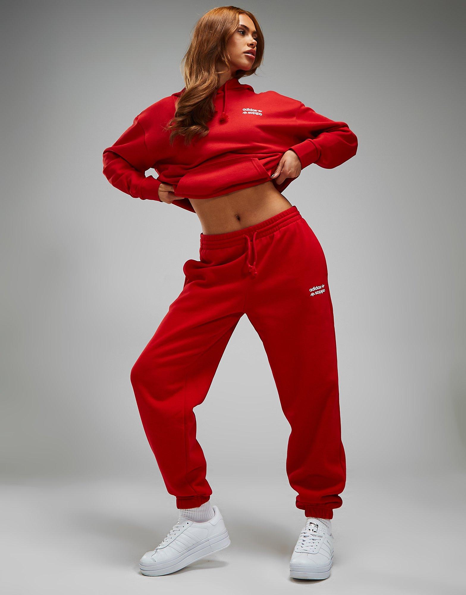 Adidas red joggers sale