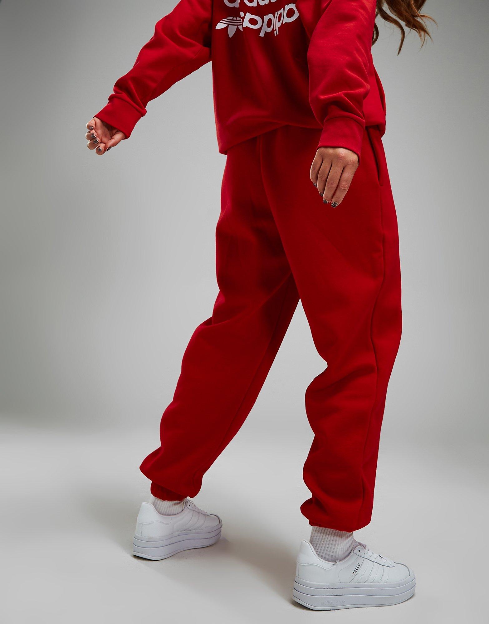 Womens red adidas online joggers