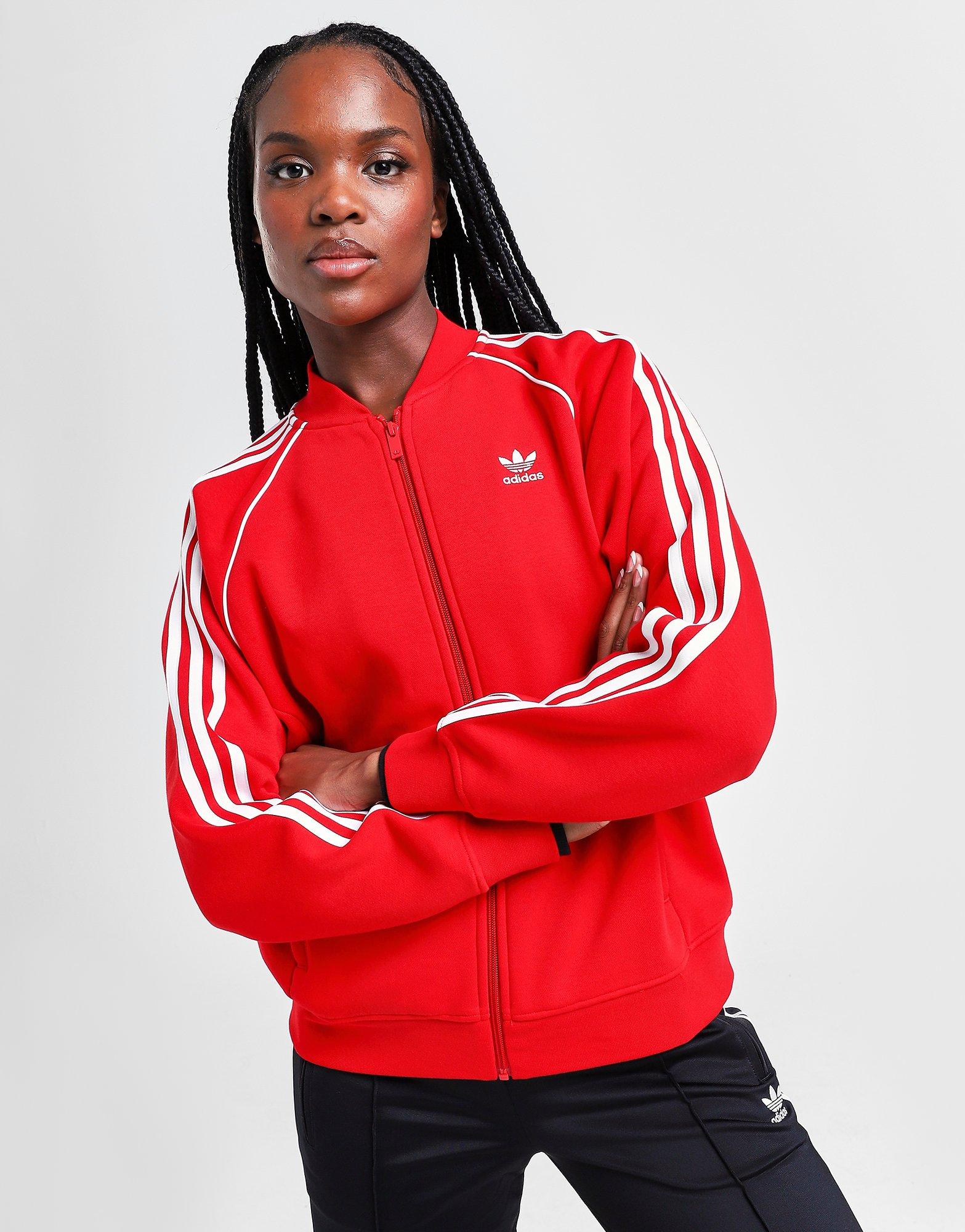 Adidas red 2024 bomber jacket