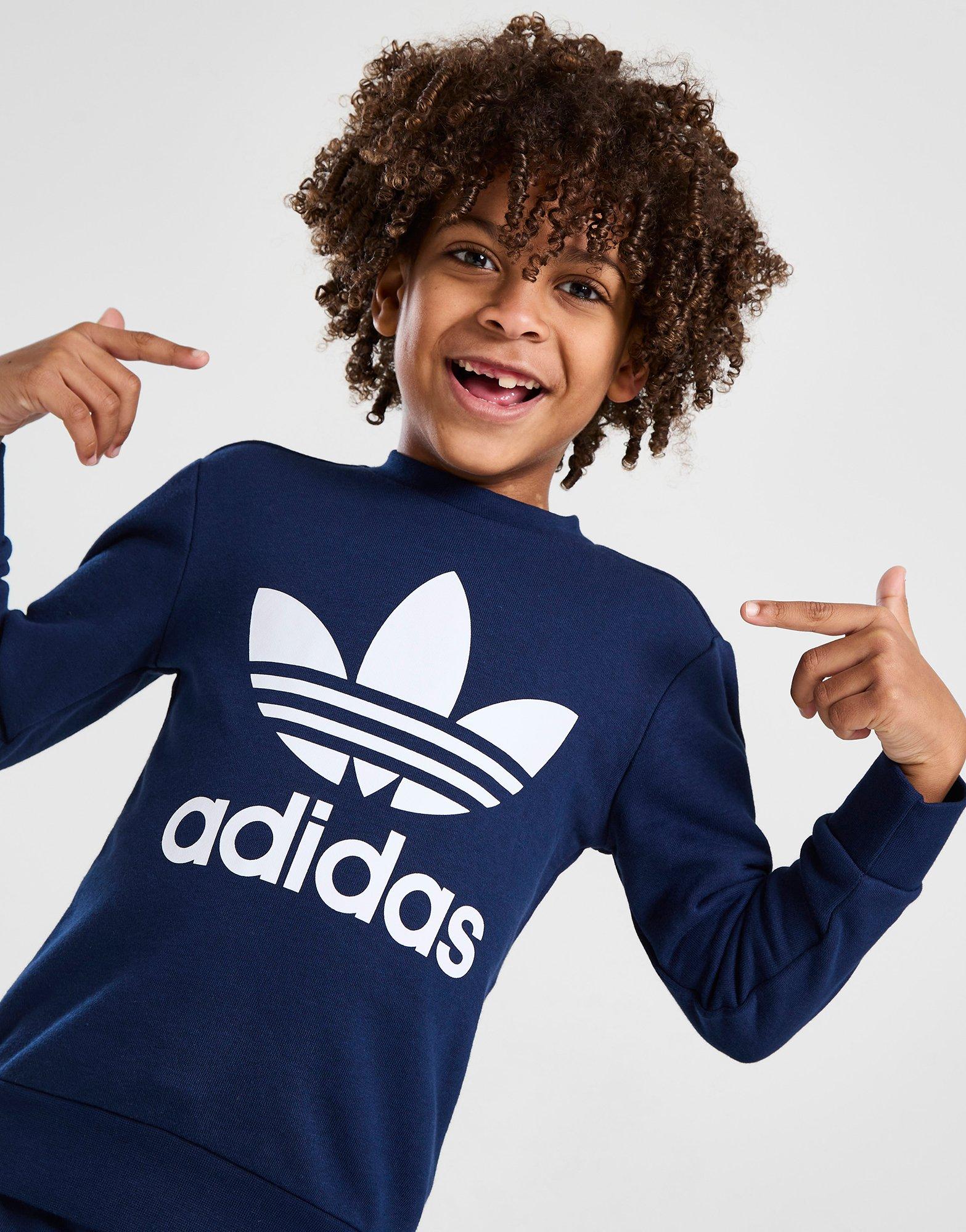 Adidas trefoil best sale crew set toddler