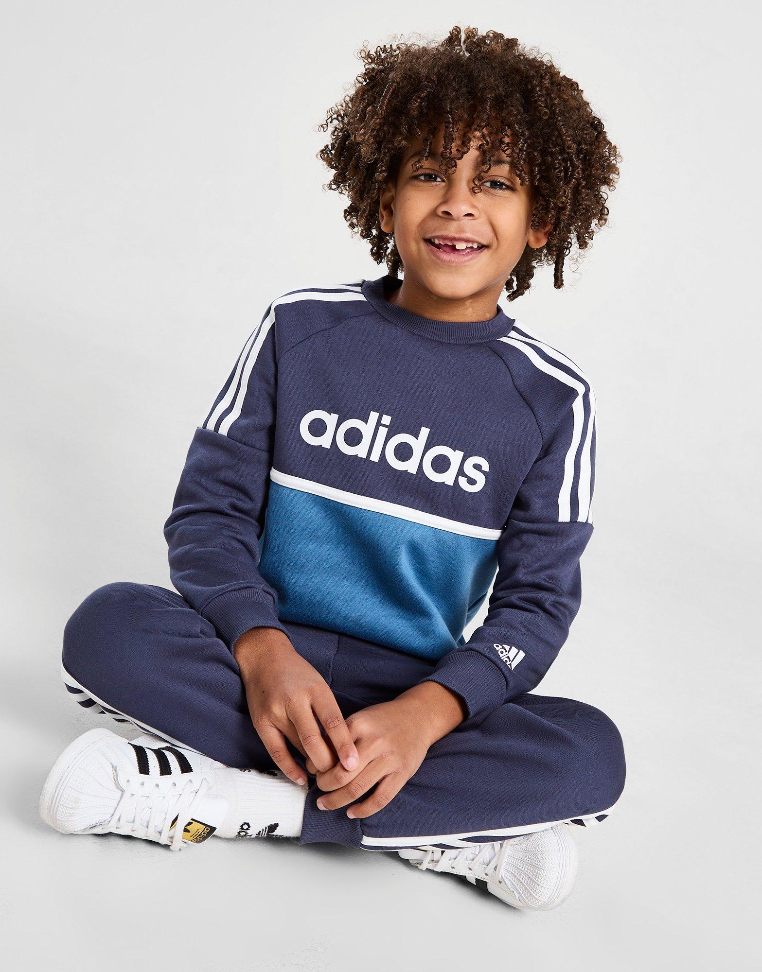 Blå adidas hot sale tracksuit