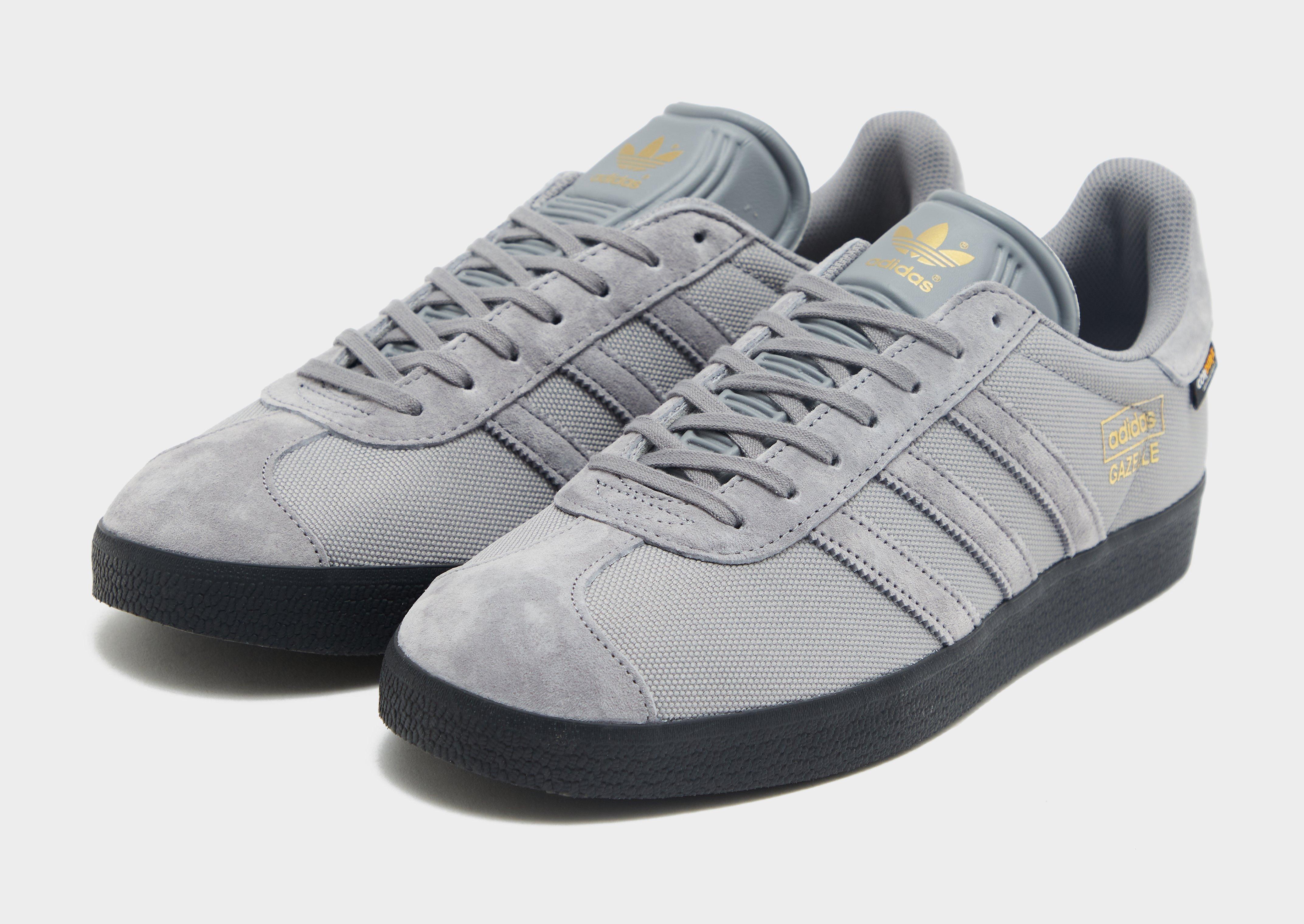 Mens grey gazelle on sale trainers