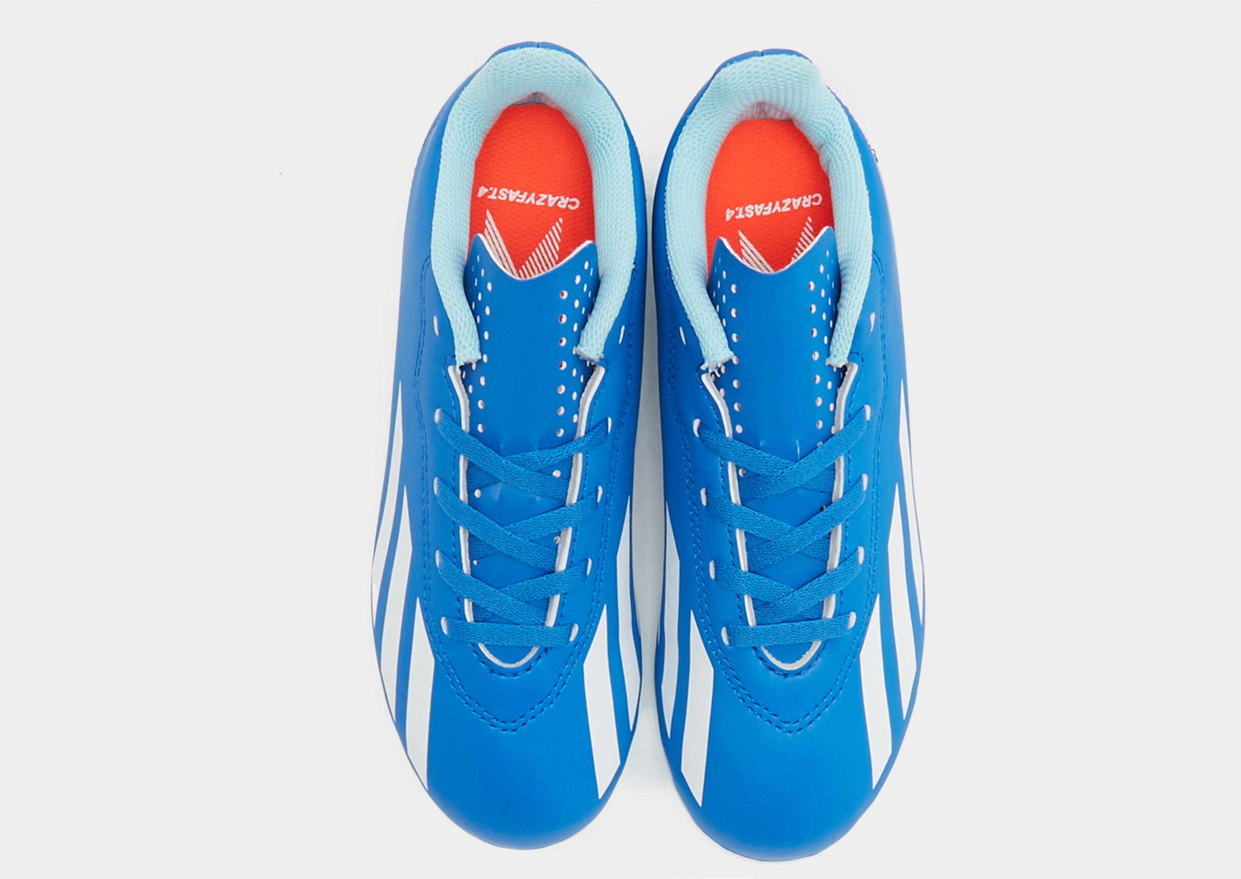 adidas X Crazyfast.4 Hook-and-Loop Turf Boots - Blue