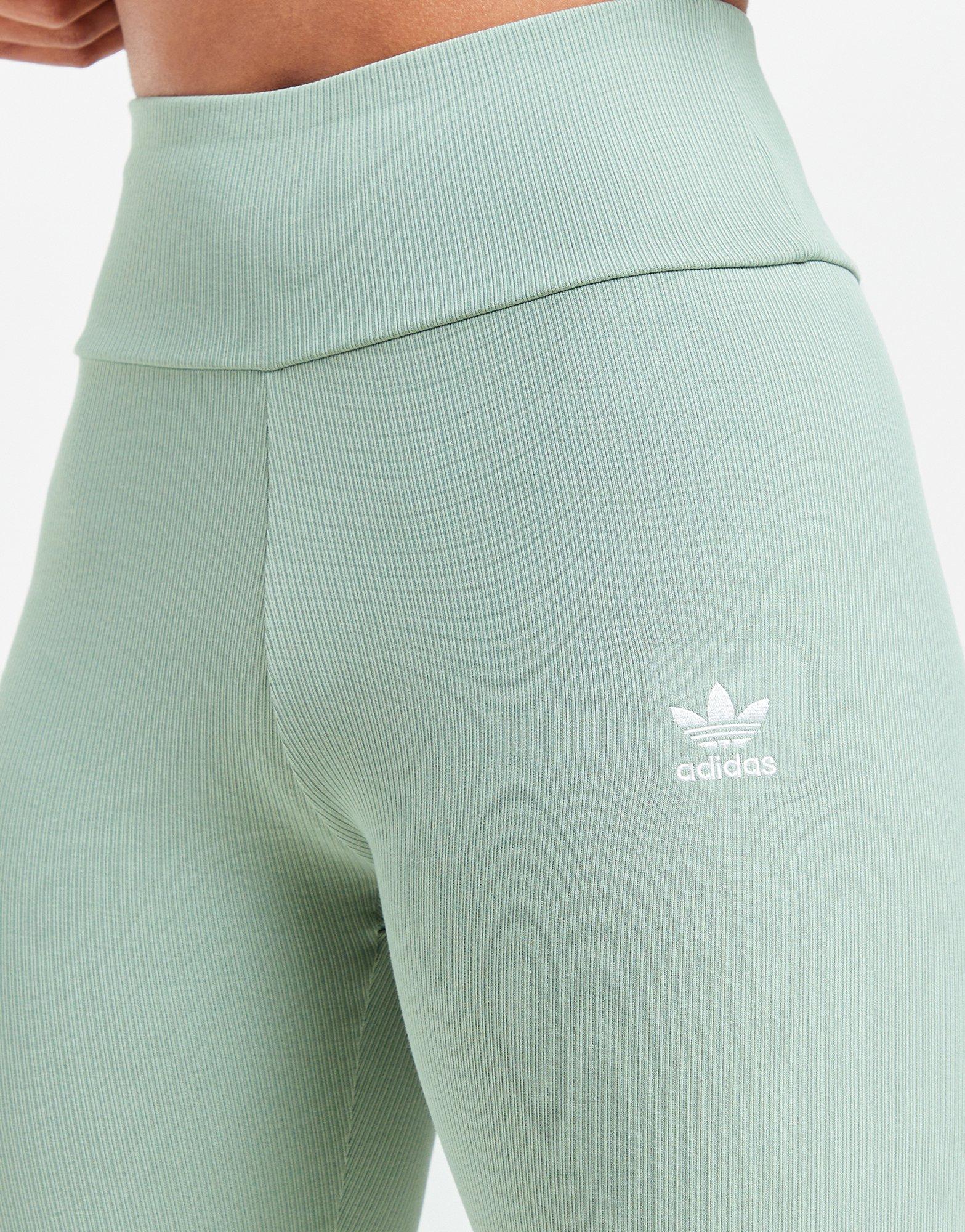 Brown adidas Originals Ribbed Leggings