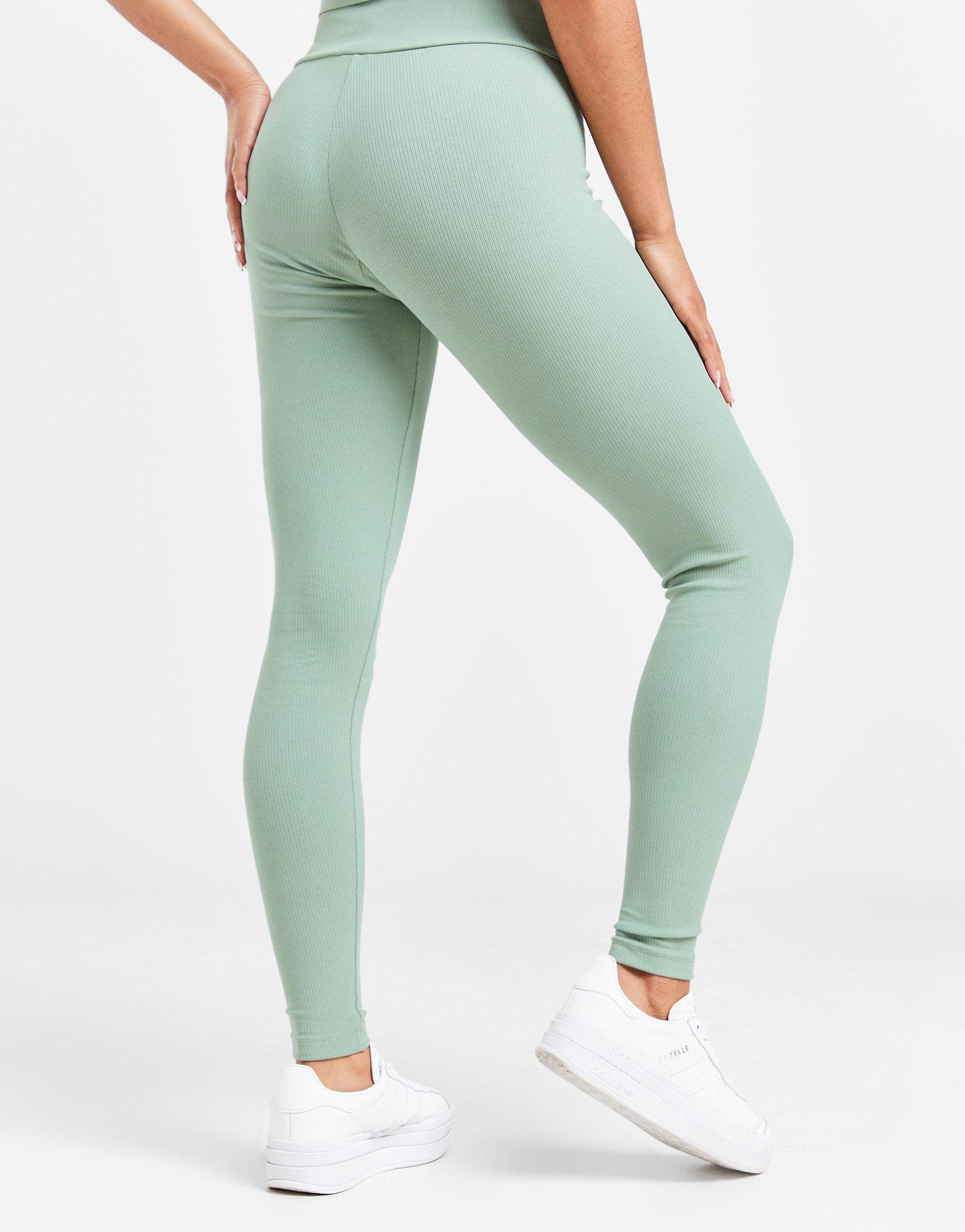 Green adidas Originals Ribbed Leggings - JD Sports Global