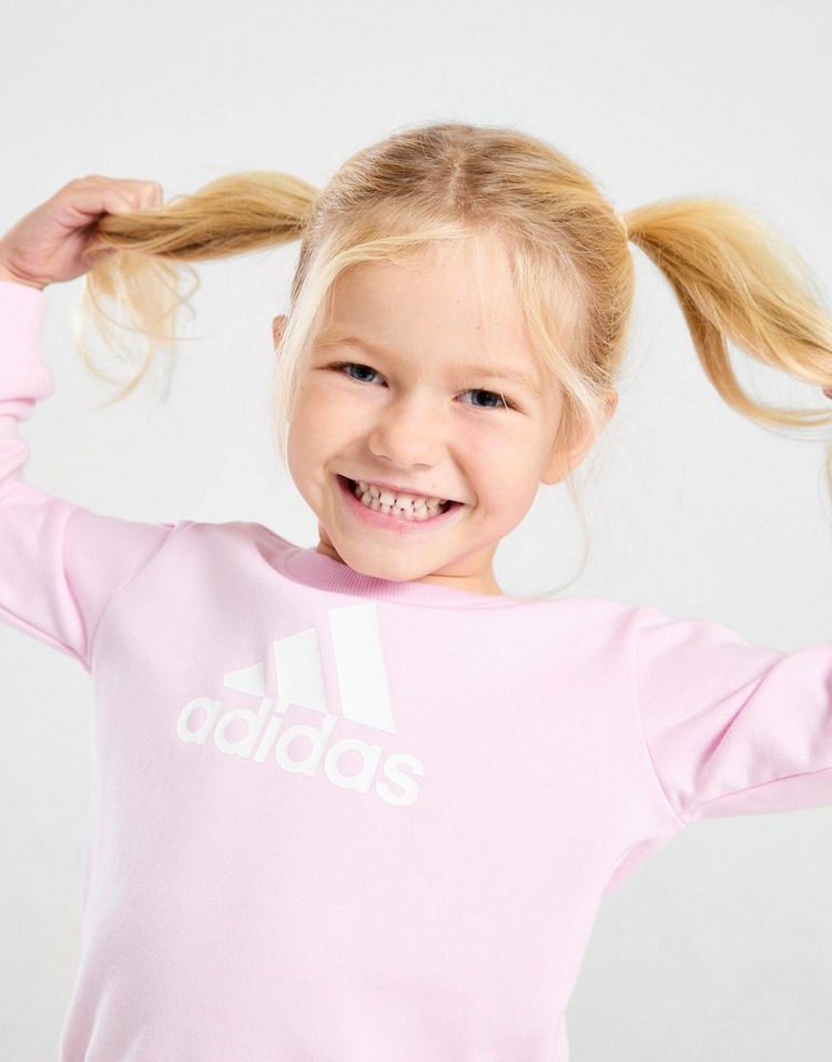 adidas Girls' Badge of Sport Large Logo Tracksuit Infant
