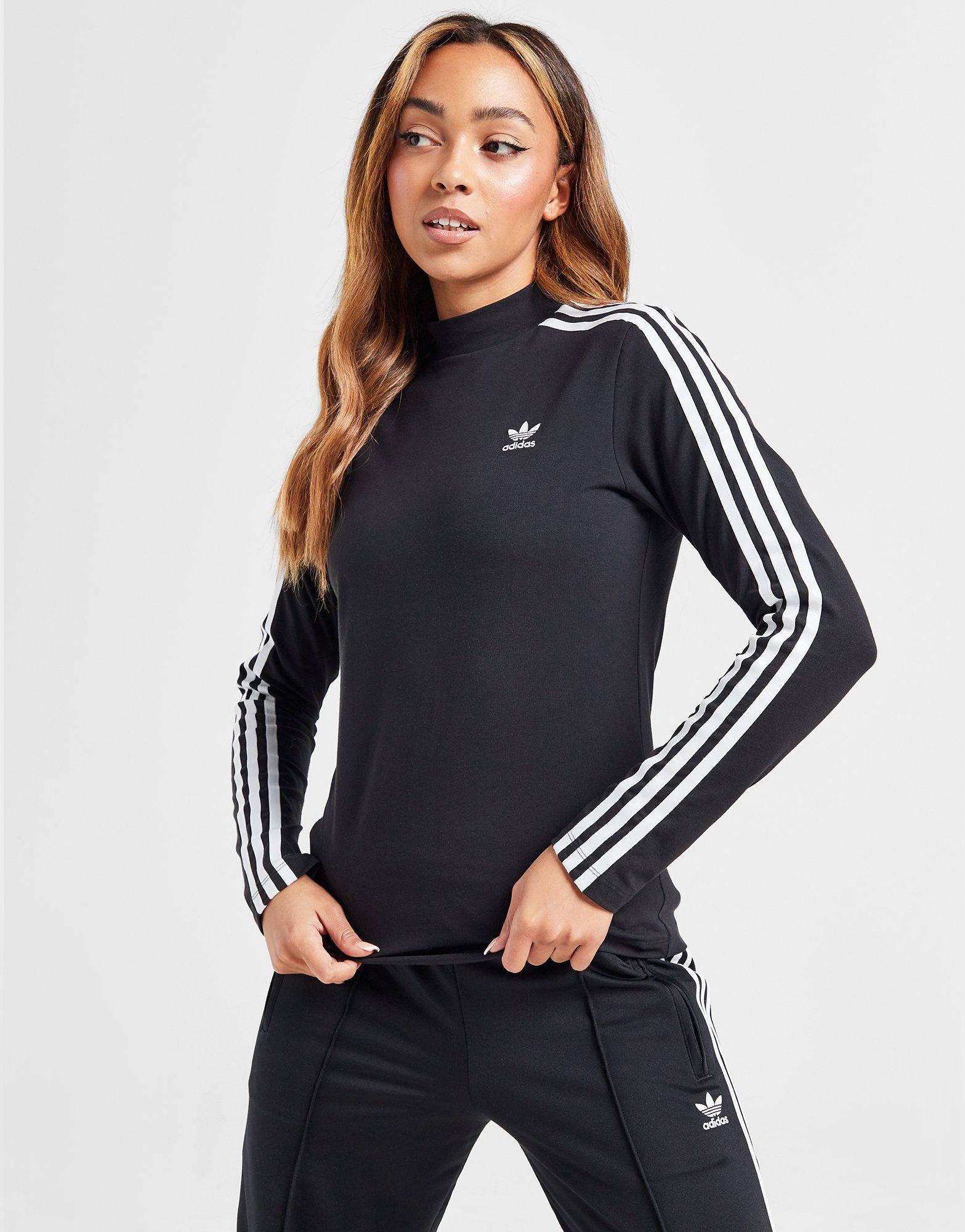 adidas Originals T-shirt manches longues col montant 3 bandes Adicolor Classics
