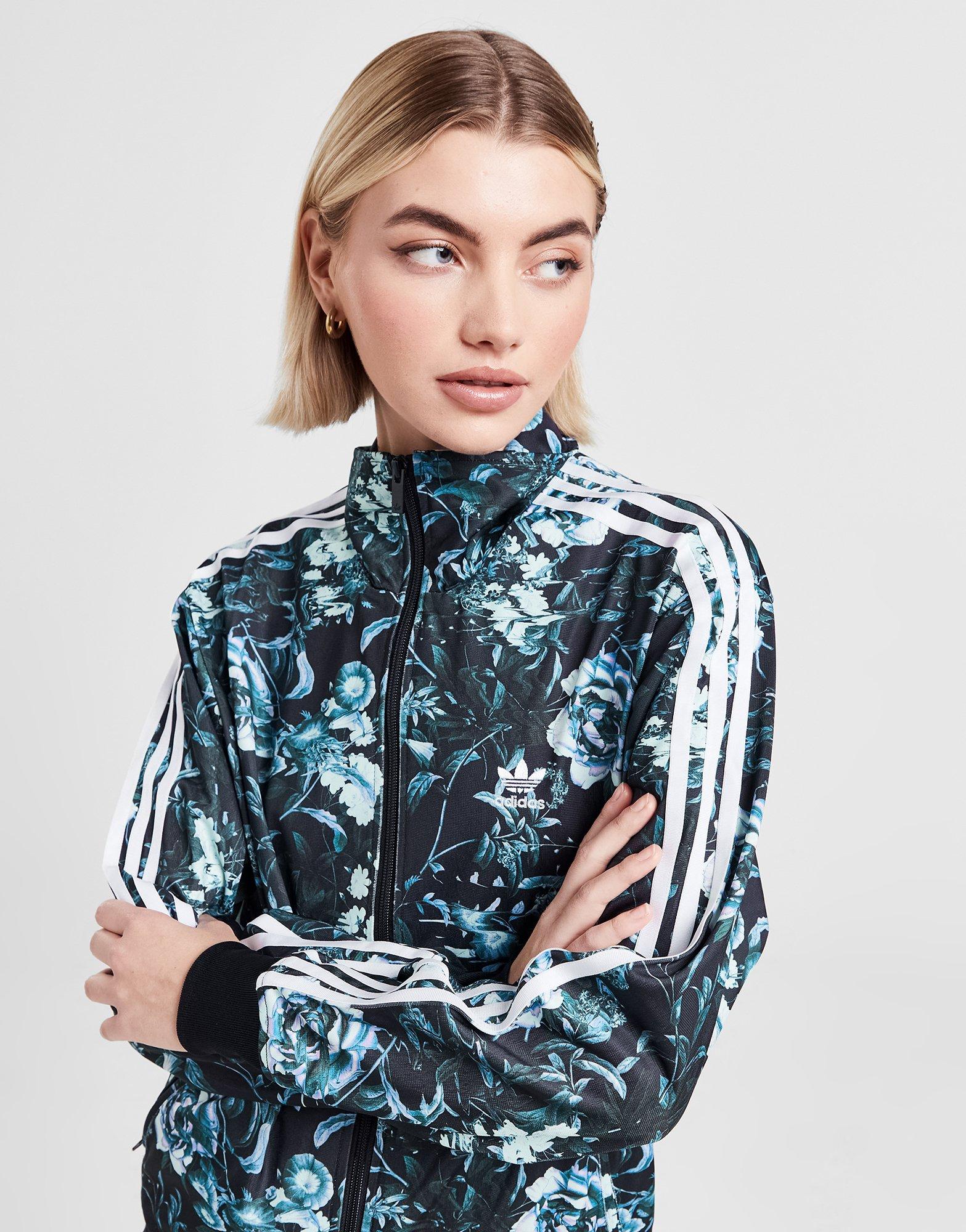 Black adidas Originals Floral Firebird Track Top - JD Sports Global