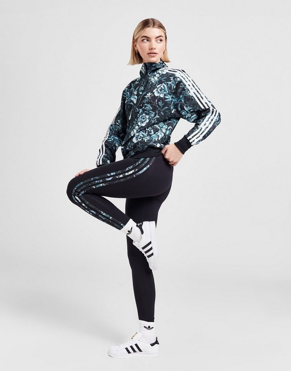 Black adidas Originals Floral 3-Stripes Leggings - JD Sports NZ