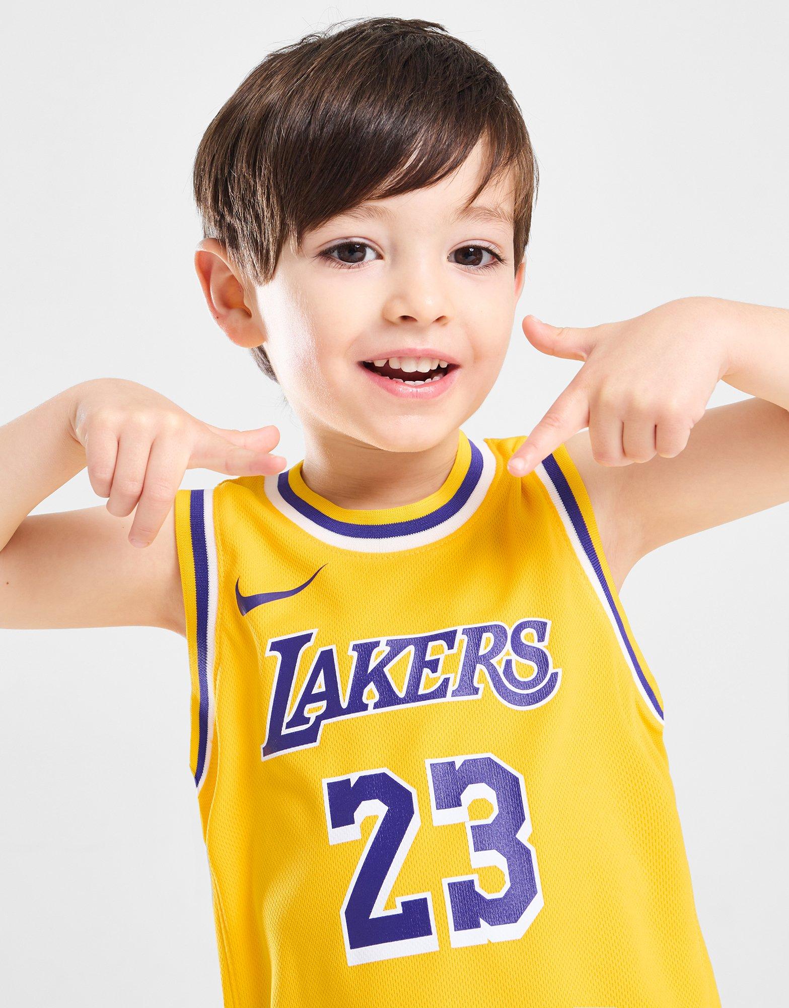 Nike Ensemble Maillot/Short NBA LA Lakers James #23 Enfant Jaune- JD Sports  France