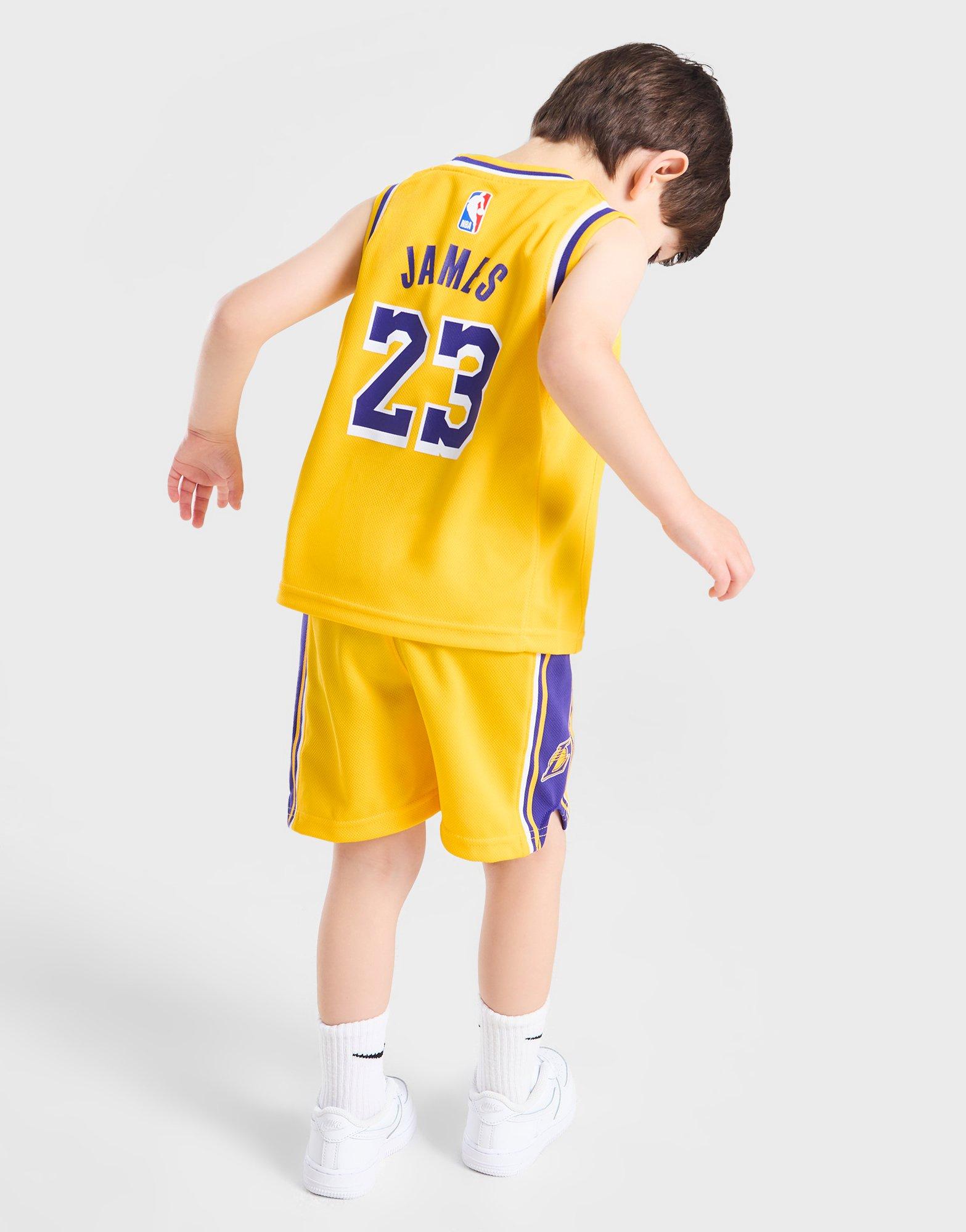 Yellow Nike NBA LA Lakers Icon James #23 Set Infant