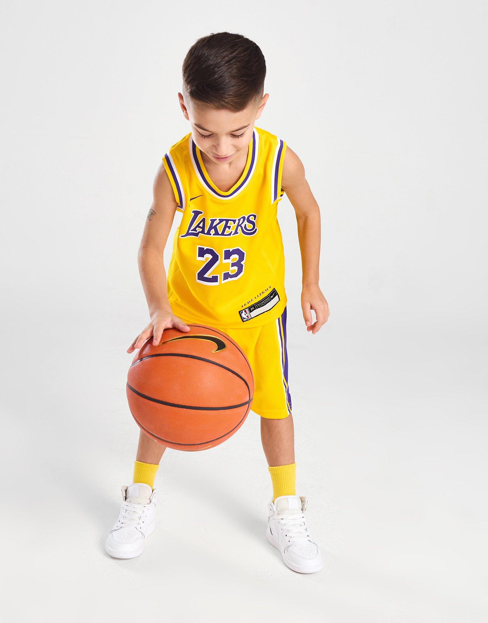 Nike NBA LA Lakers James #23 Vest/Shorts Set Children in Giallo