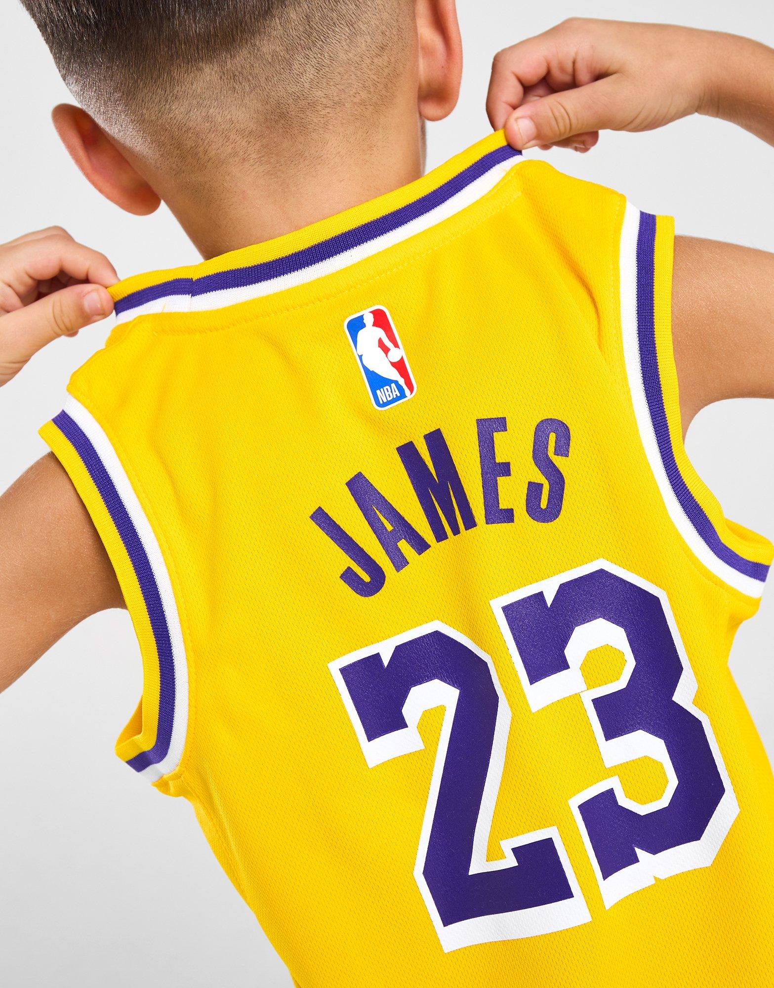 Nike NBA LA Lakers James #23 Vest/Shorts Set Children in Giallo