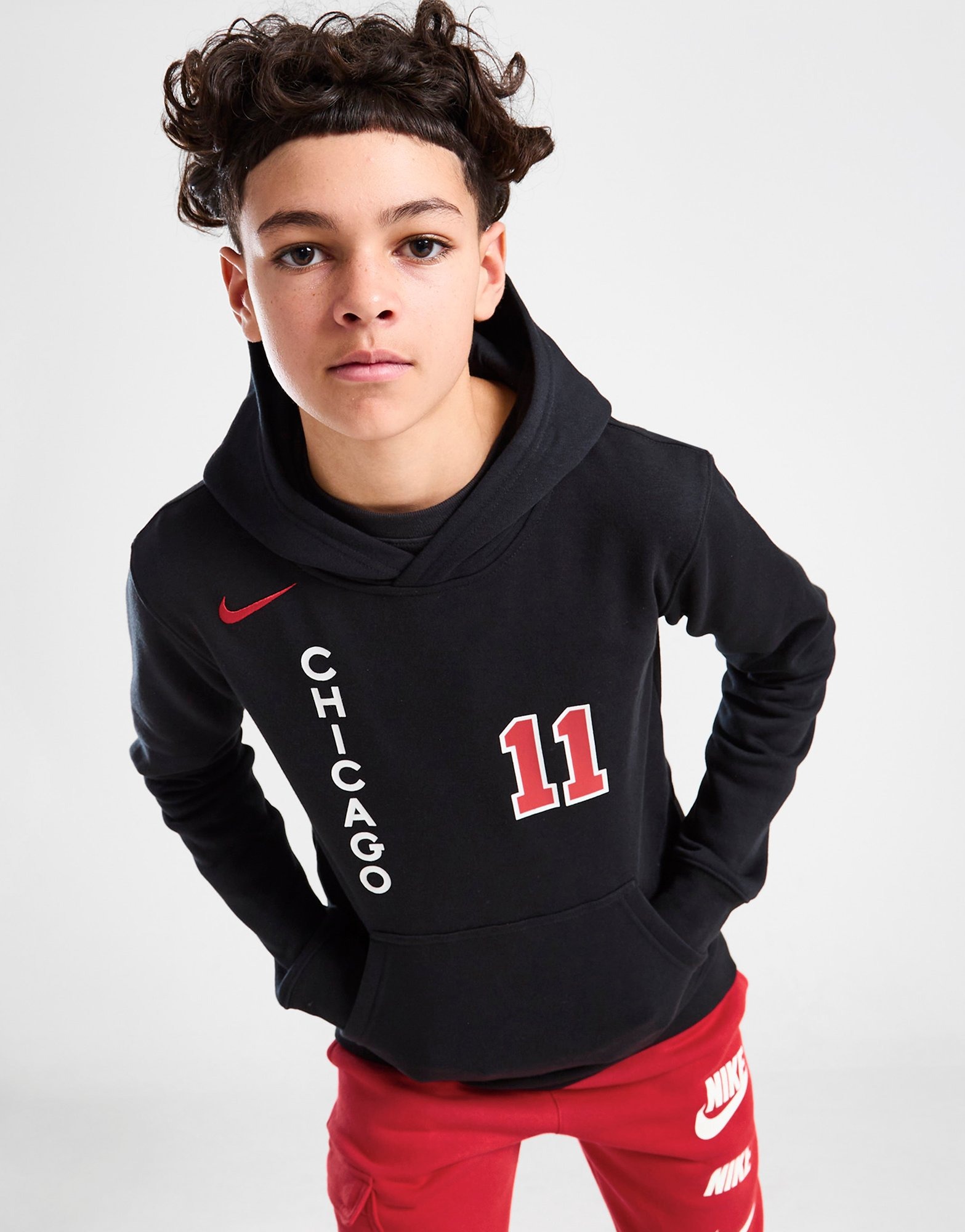 Black Nike NBA Chicago Bulls City Edition Hoodie Junior - JD Sports NZ