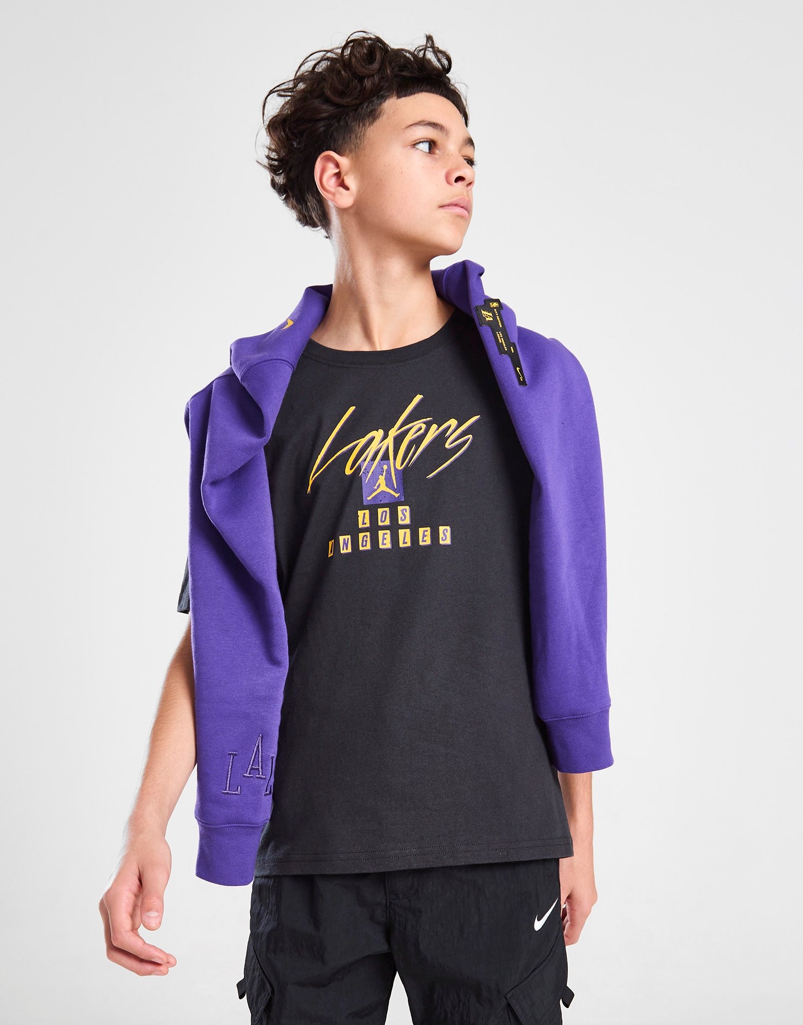 Black Jordan NBA LA Lakers Max 90 T-Shirt Junior | JD Sports UK
