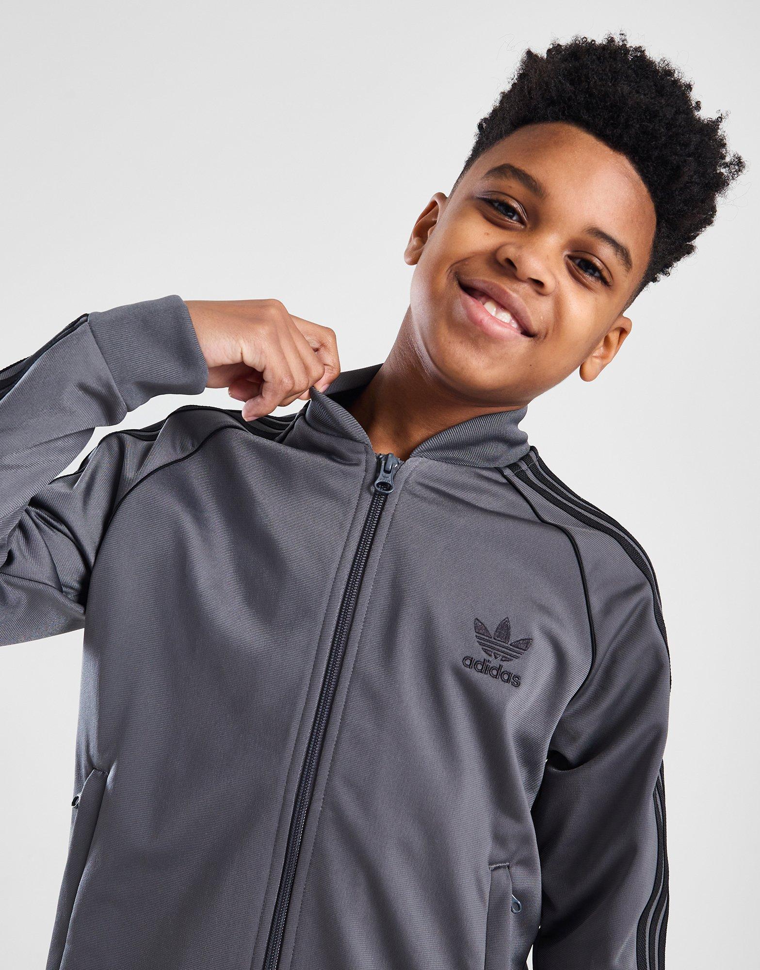 Grey adidas Originals SST Track Top Junior - JD Sports