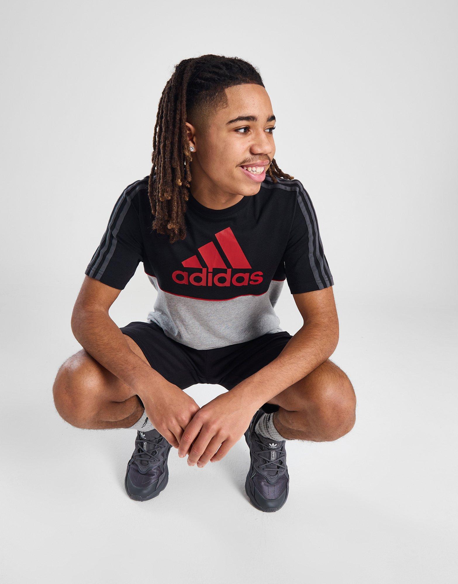 adidas Linear Badge Of Sport Colour Block T-Shirt Junior