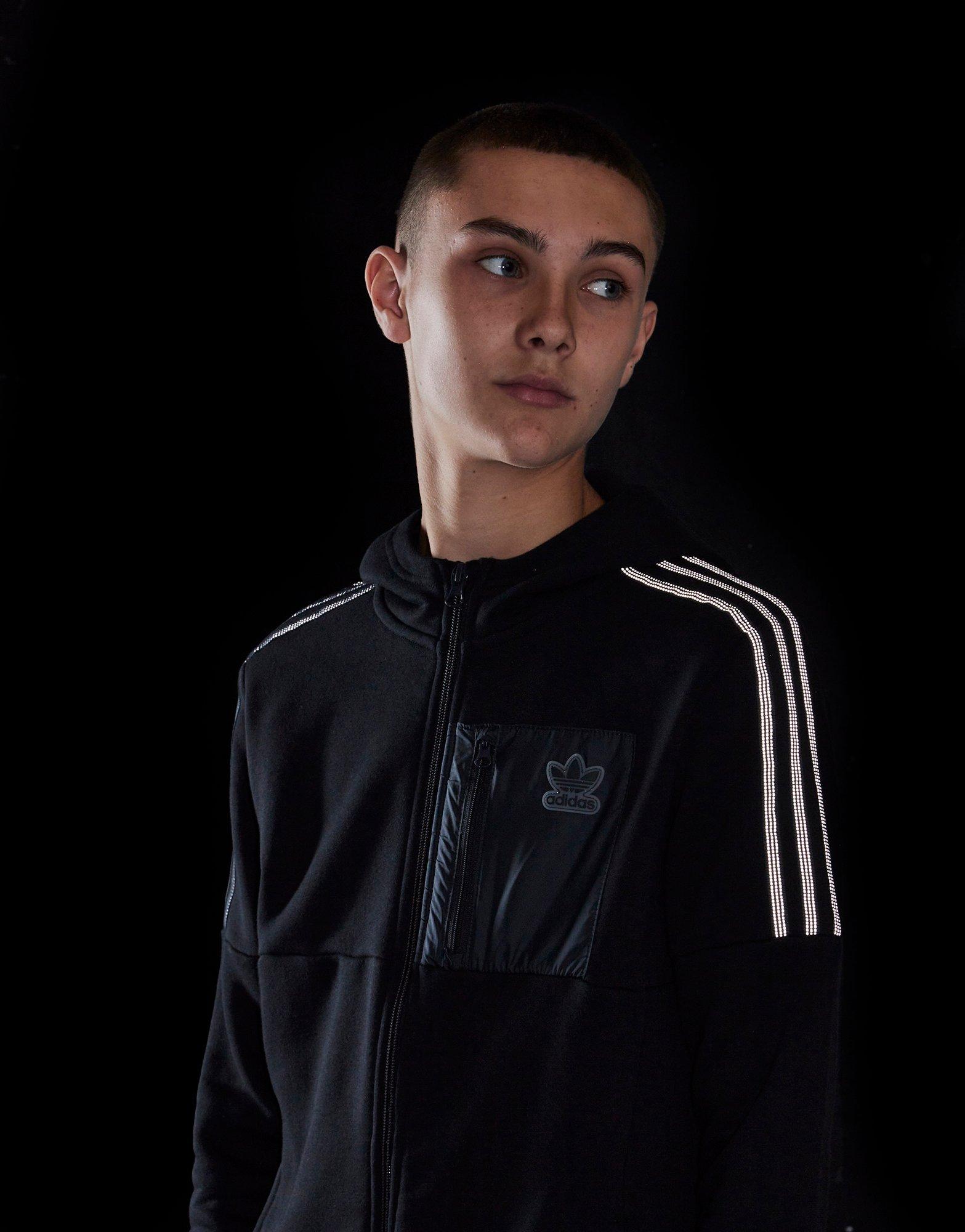 adidas Originals Mix Fabric Full Zip Hoodie Junior
