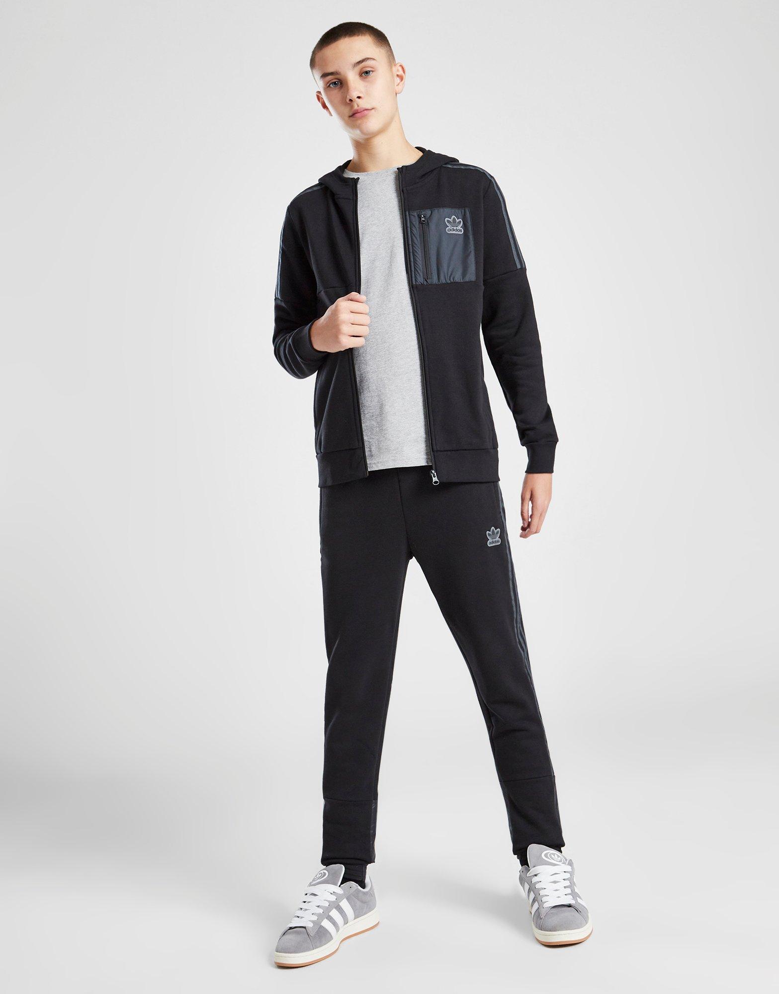 adidas Originals Mix Fabric Full Zip Hoodie Junior