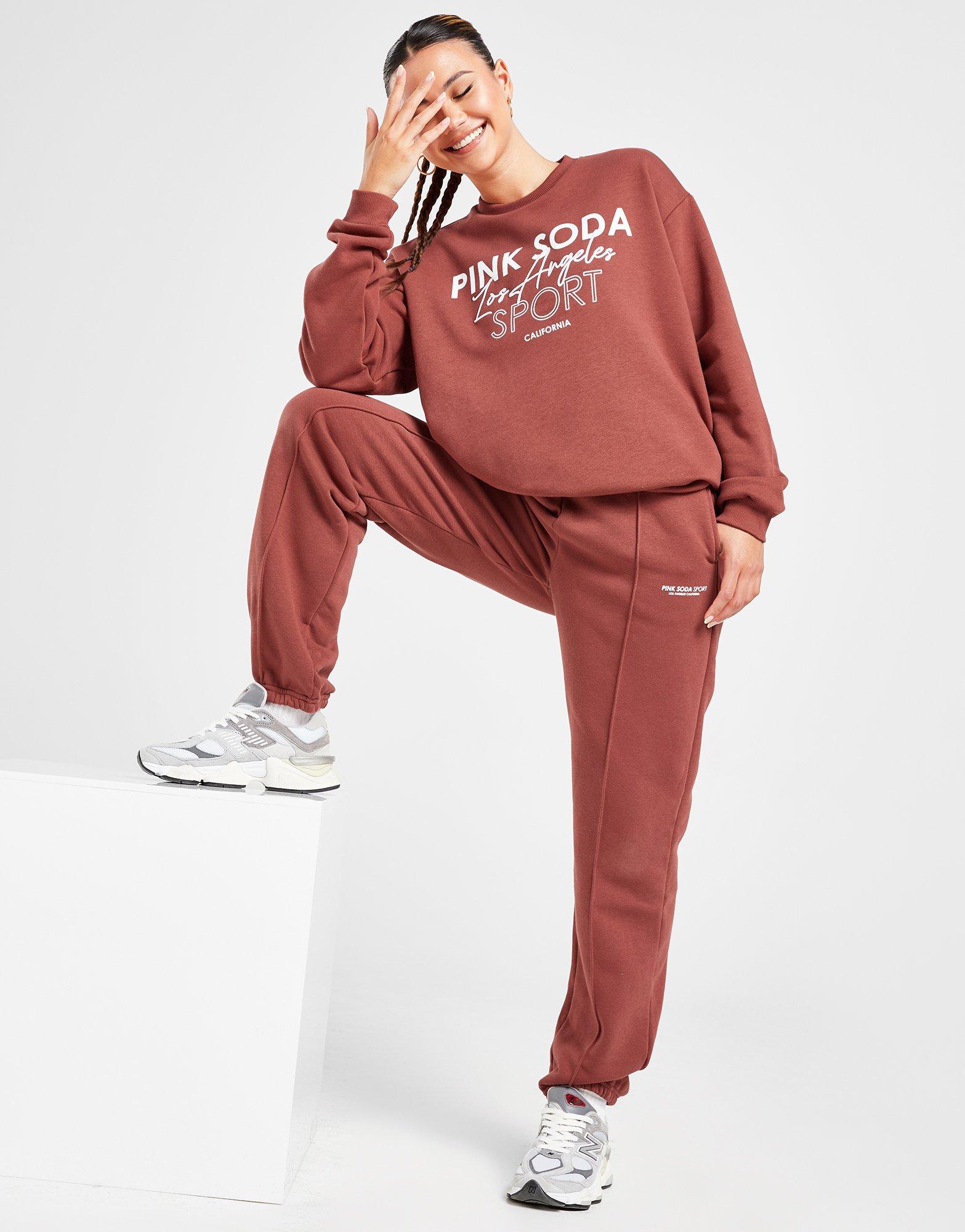 Pink red hot sale sweatpants