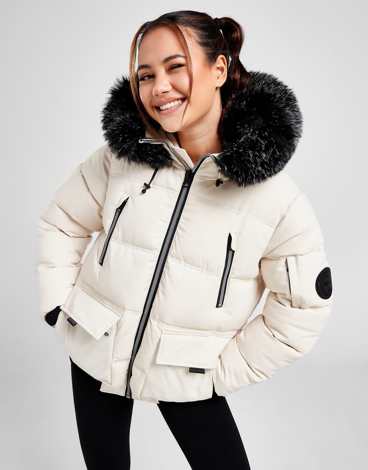 Pink Soda Sport Lyell Short Fur Trim Padded Jacket