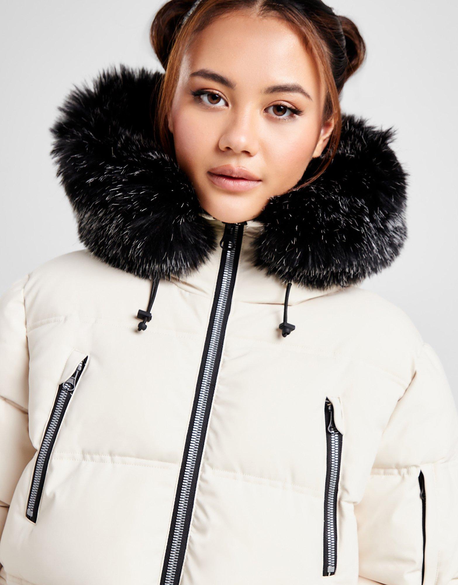 Pink Soda Sport Lyell Short Fur Trim Padded Jacket