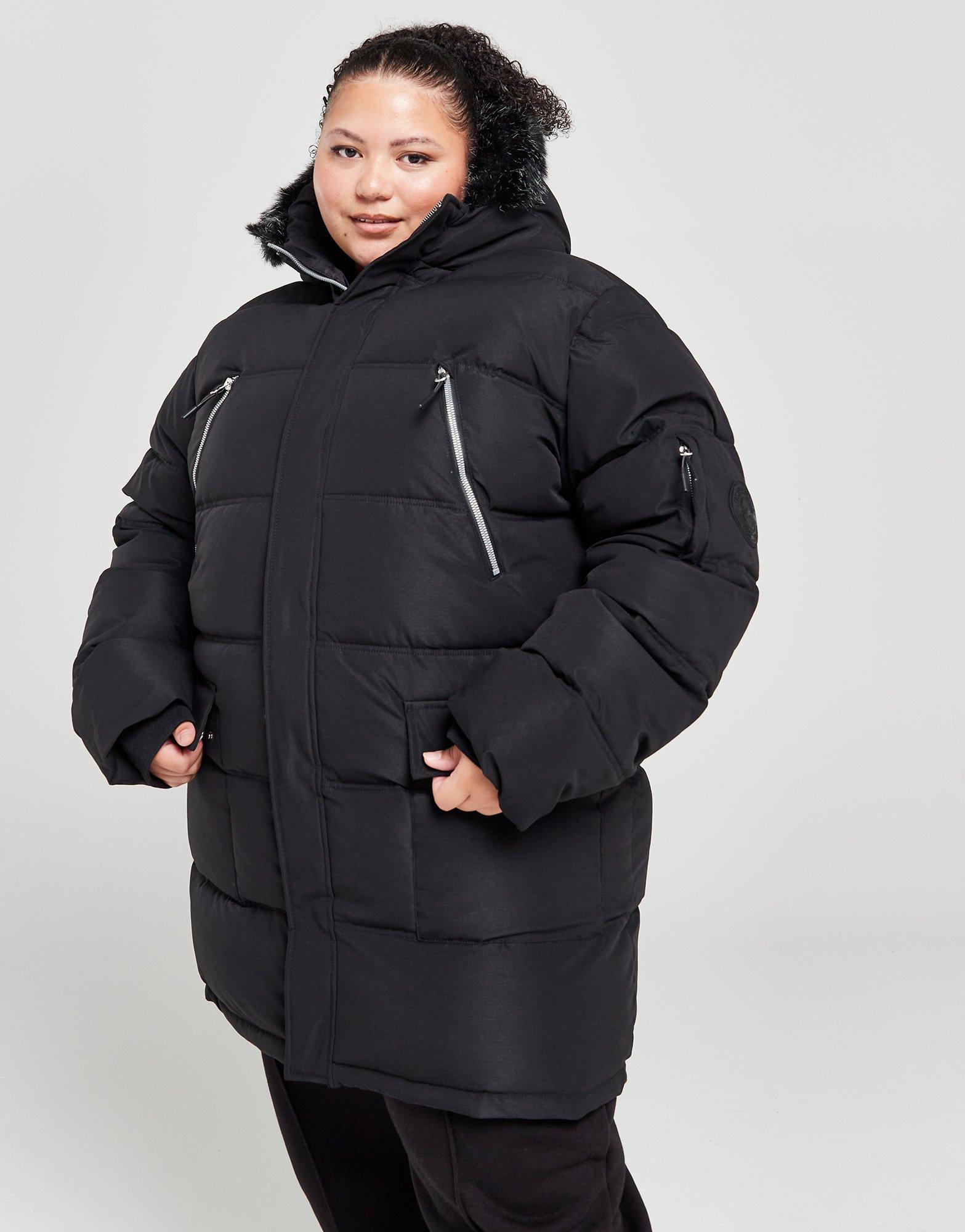 Pink Soda Sport Plus Size Coness Long Fur Jacket
