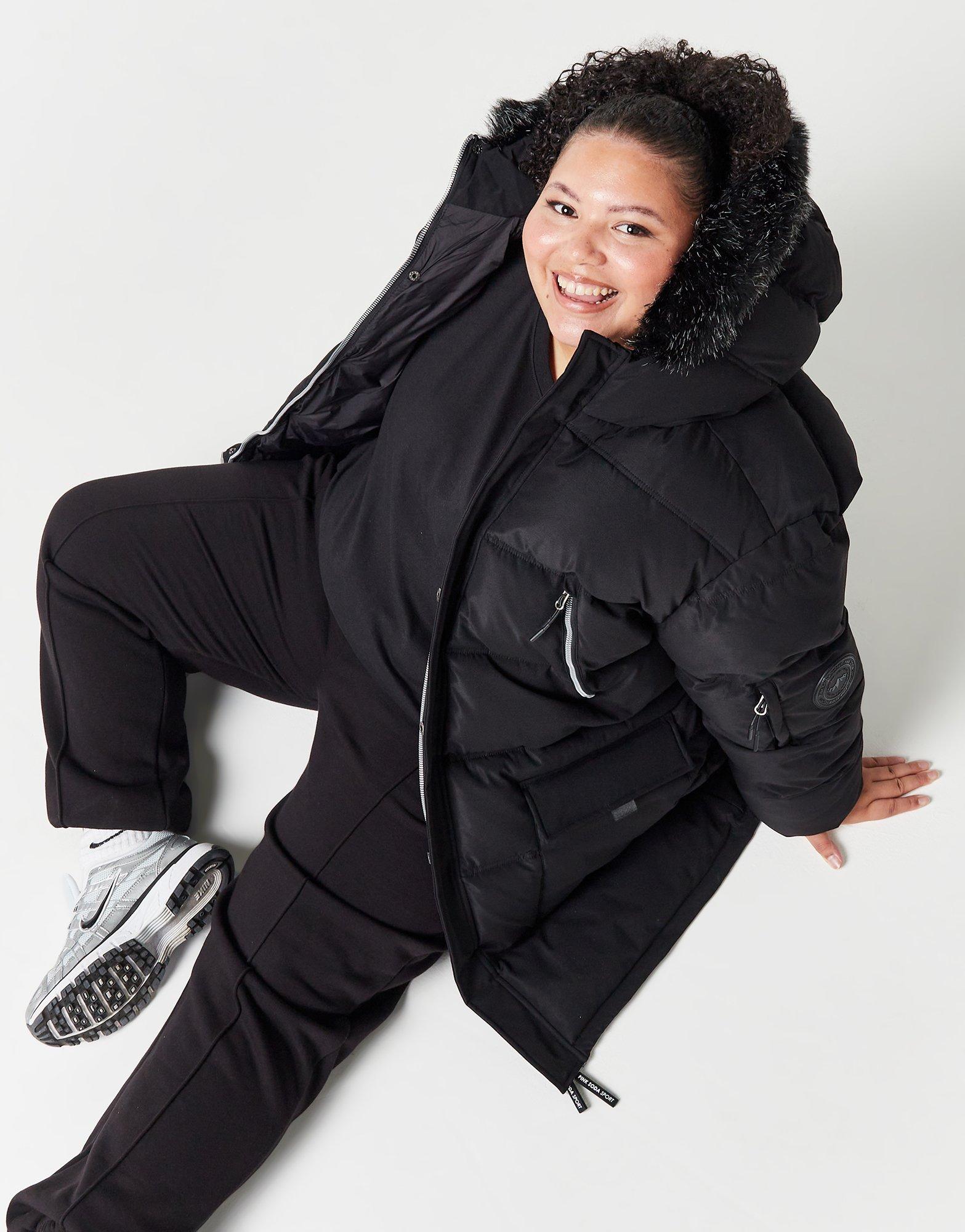 Pink Soda Sport Plus Size Coness Long Fur Jacket