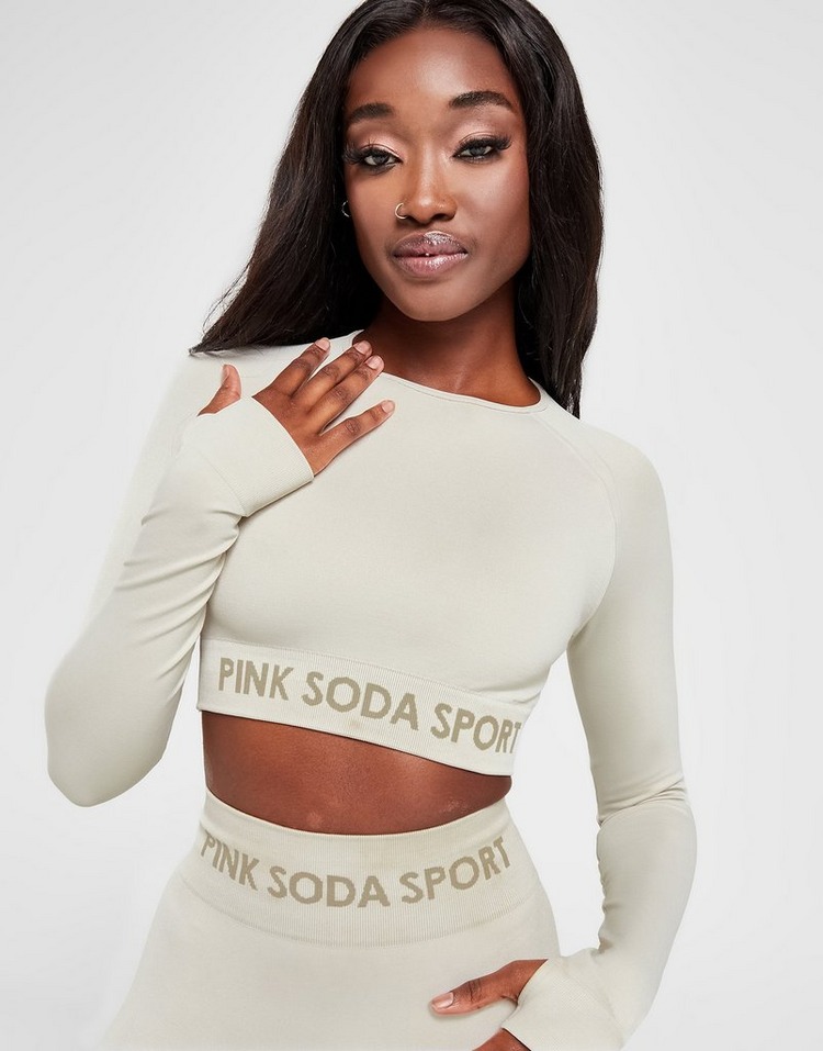 Pink Soda Sport Logo Seamless Crop Top