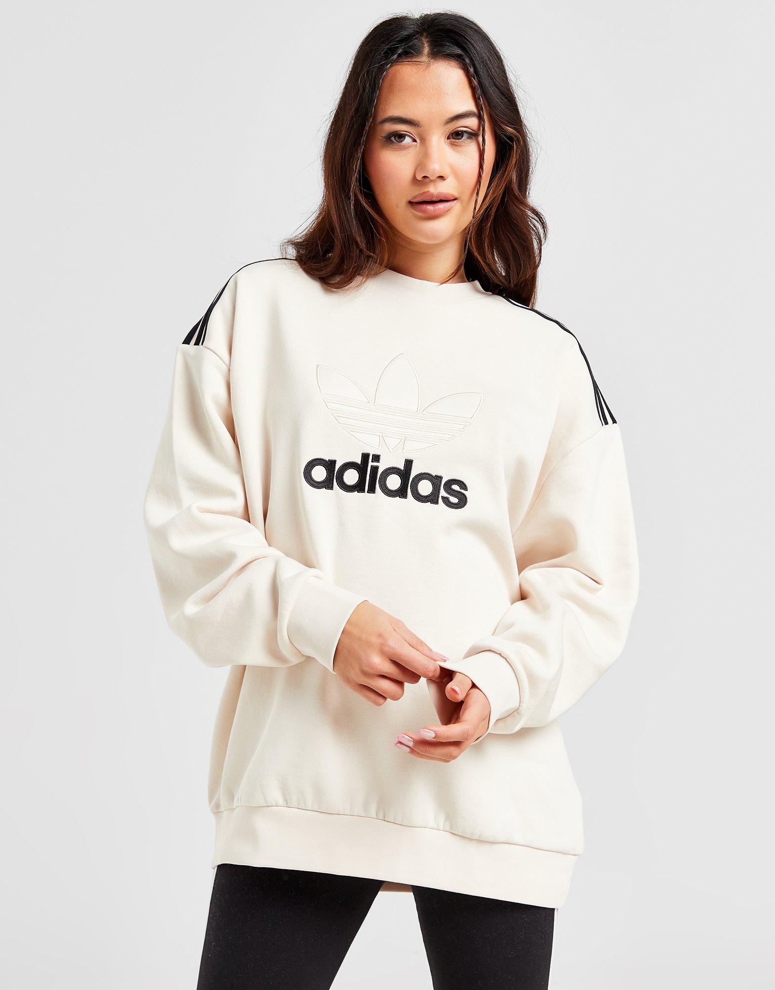 Adidas originals trefoil best sale poly crew sweatshirt women's