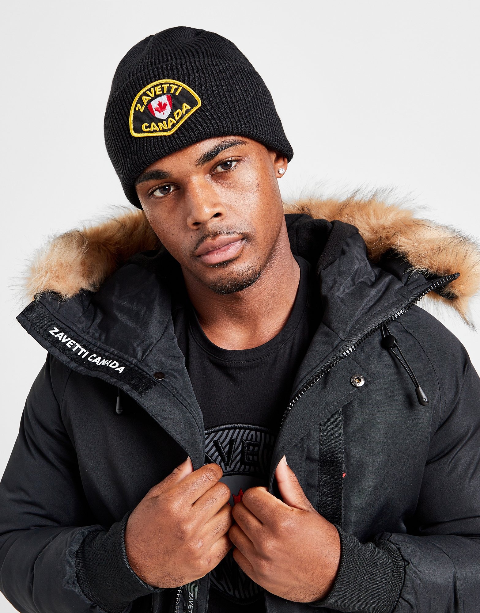 Black Zavetti Canada Alberta Knitted Hat JD Sports Ireland