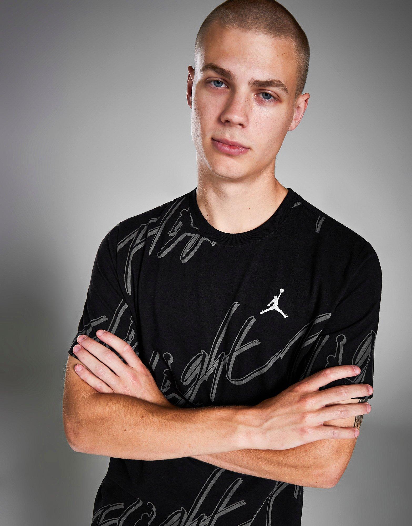 Black Jordan Essentials Flight All Over Print T-Shirt