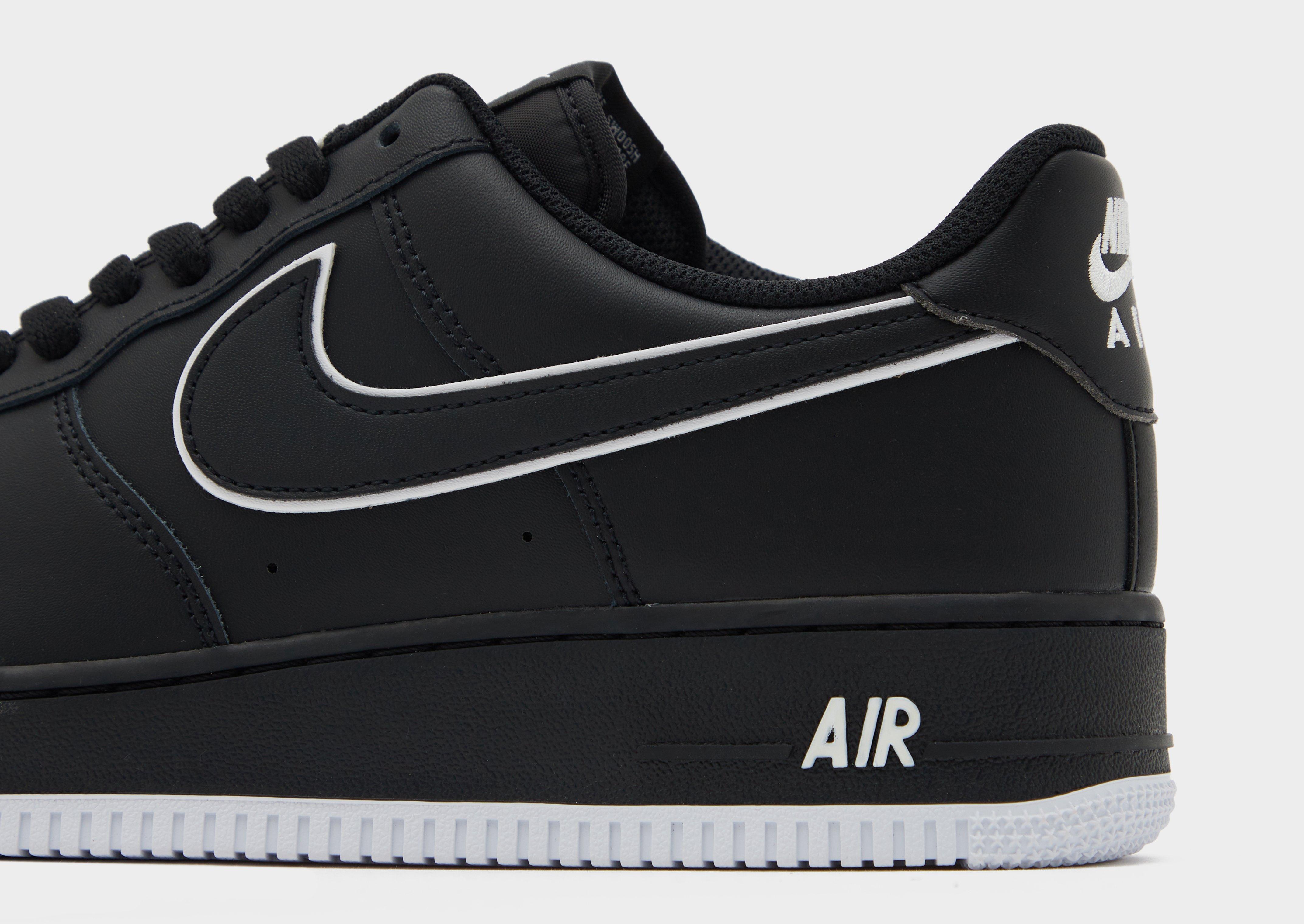 Air force 1 black nike cheap logo