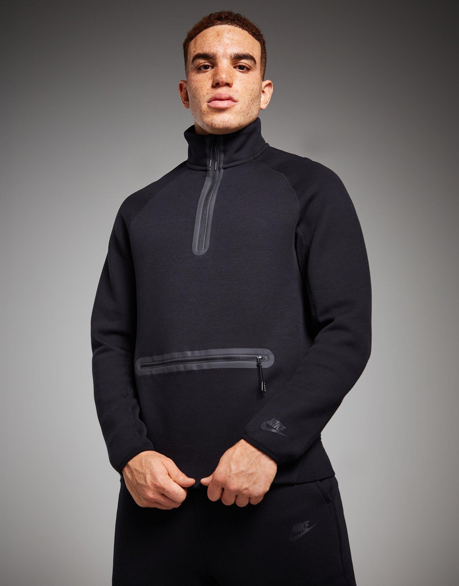 Black Nike Tech 1/2 Zip Top