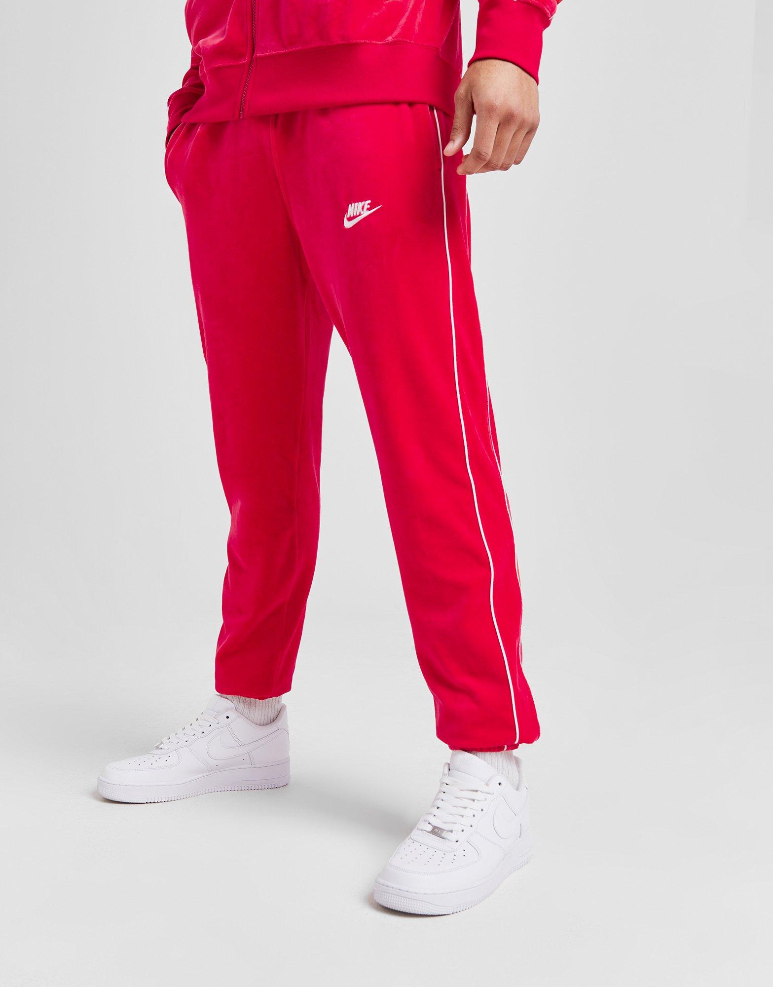 Red Nike Velour Track Pants