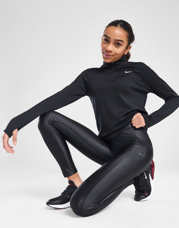 Black Nike Girls' Fitness Femme Shine Tights Junior